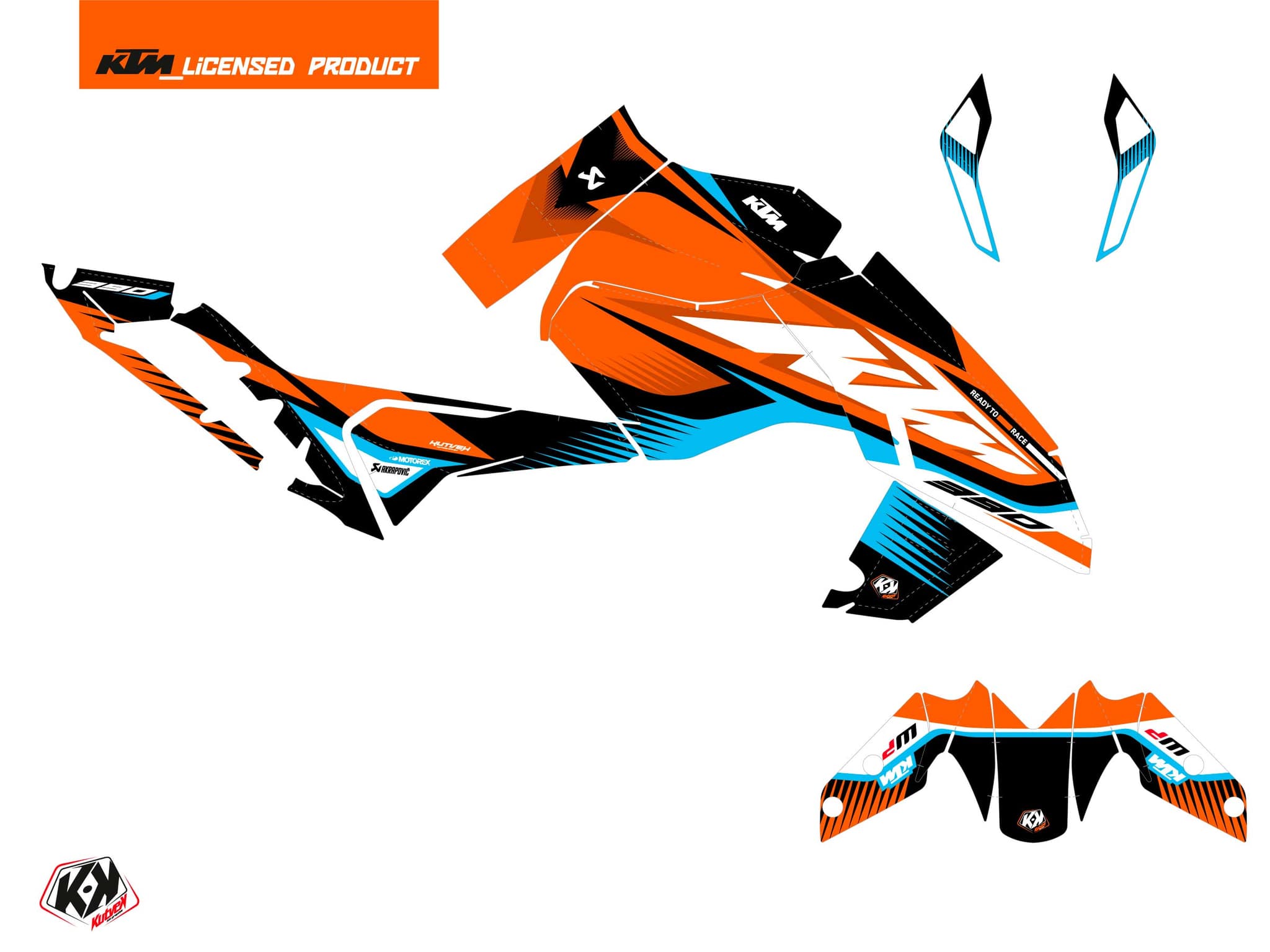 deko-set motorrad ktm duke 390 koyot cyan | KTM DUKE | Kutvek - View 2