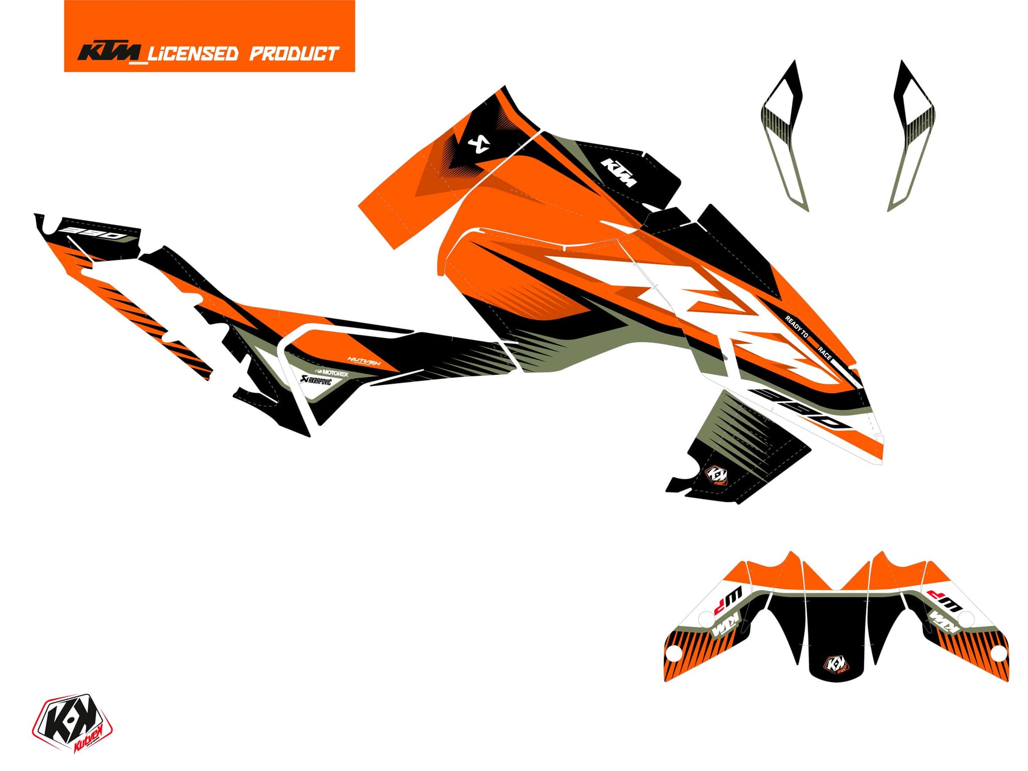 kit graphique moto ktm duke 390 koyot kaki | KTM DUKE | Kutvek - View 2