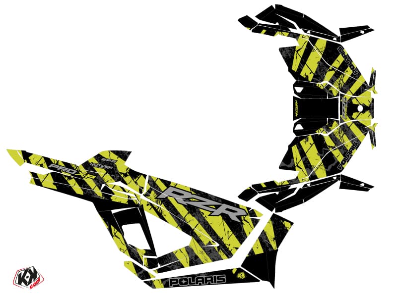 Kit graphique SSV Krack Polaris RZR PRO XP Noir Vert Neon | Polaris | Kutvek - View 2