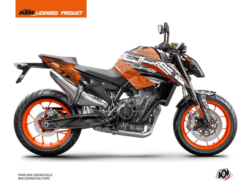 kit graphique moto ktm duke 790 krav noir-orange  