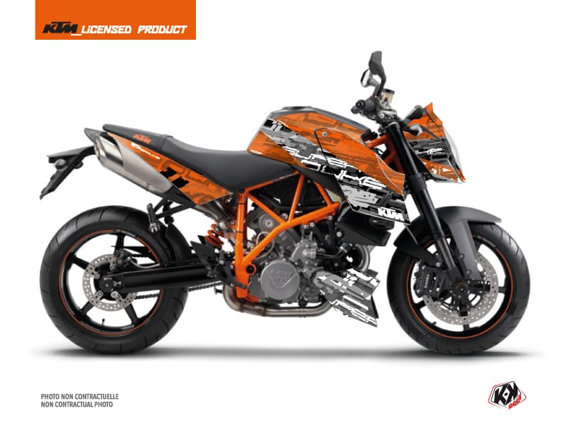 kit graphique moto ktm super duke 990 krav noir-orange  