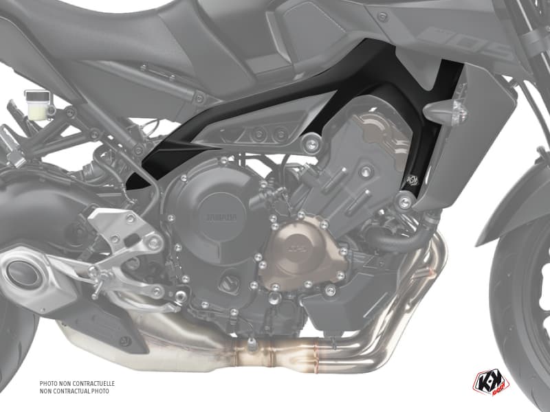 kit graphique protection de cadre moto kutvek yamaha mt09 2017-2020 noir | Stickers de protection de cadre | Kutvek - View 2