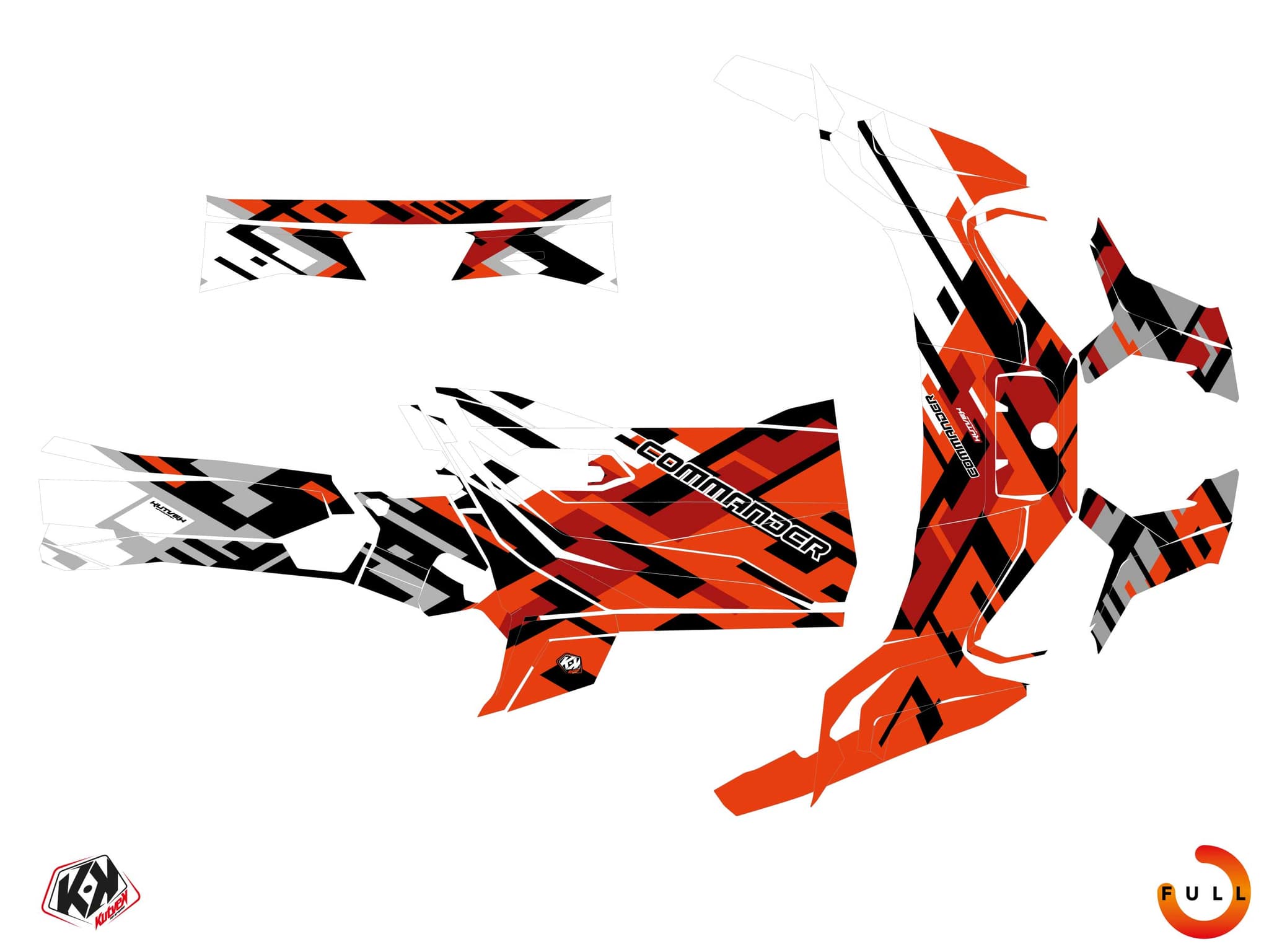 Kit graphique SSV CAN-AM COMMANDER LANE Rouge | Can am | Kutvek - View 3