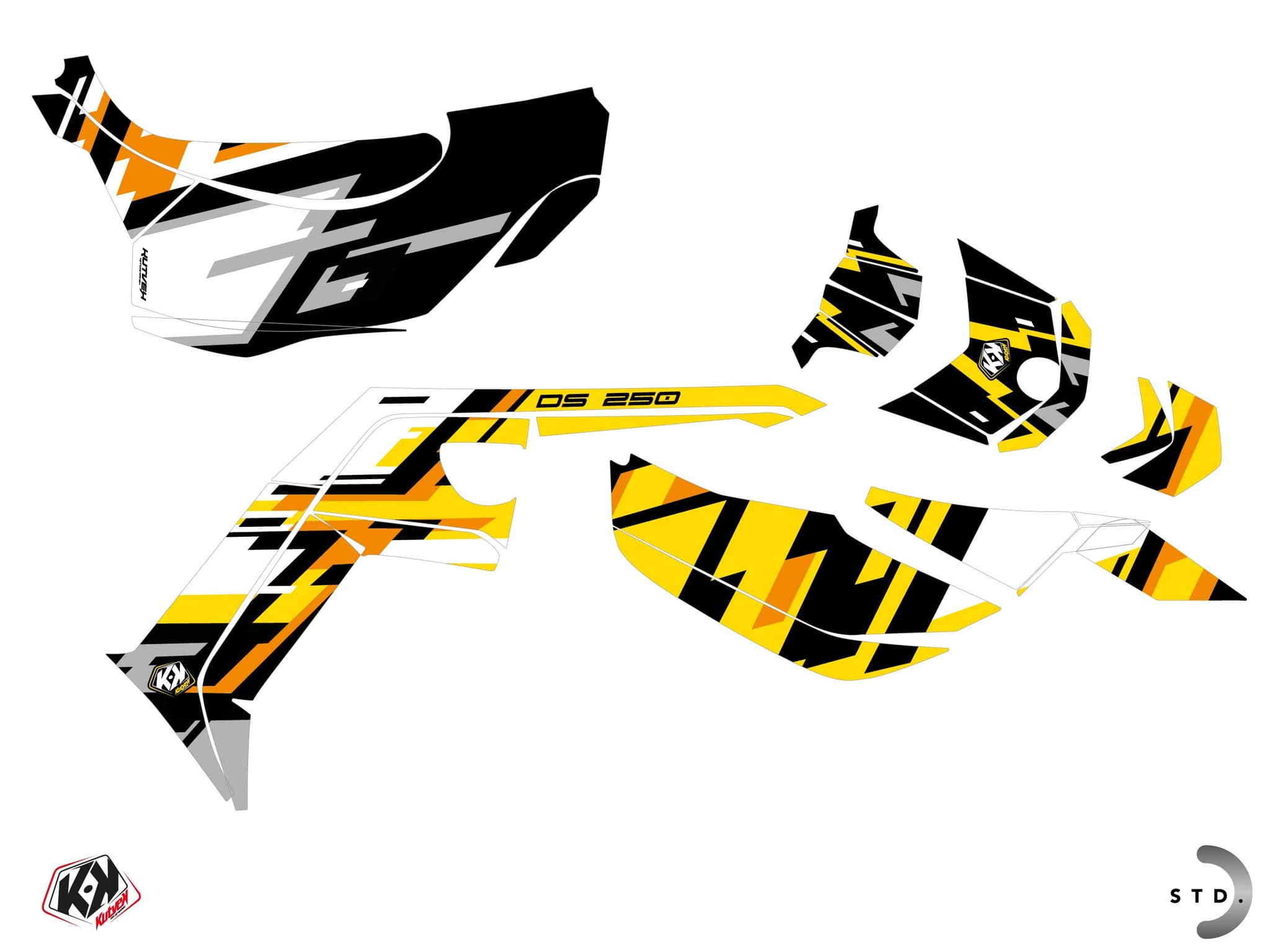 ATV CAN-AM DS 250 LANE Yellow graphic kit | Can am | Kutvek - View 2