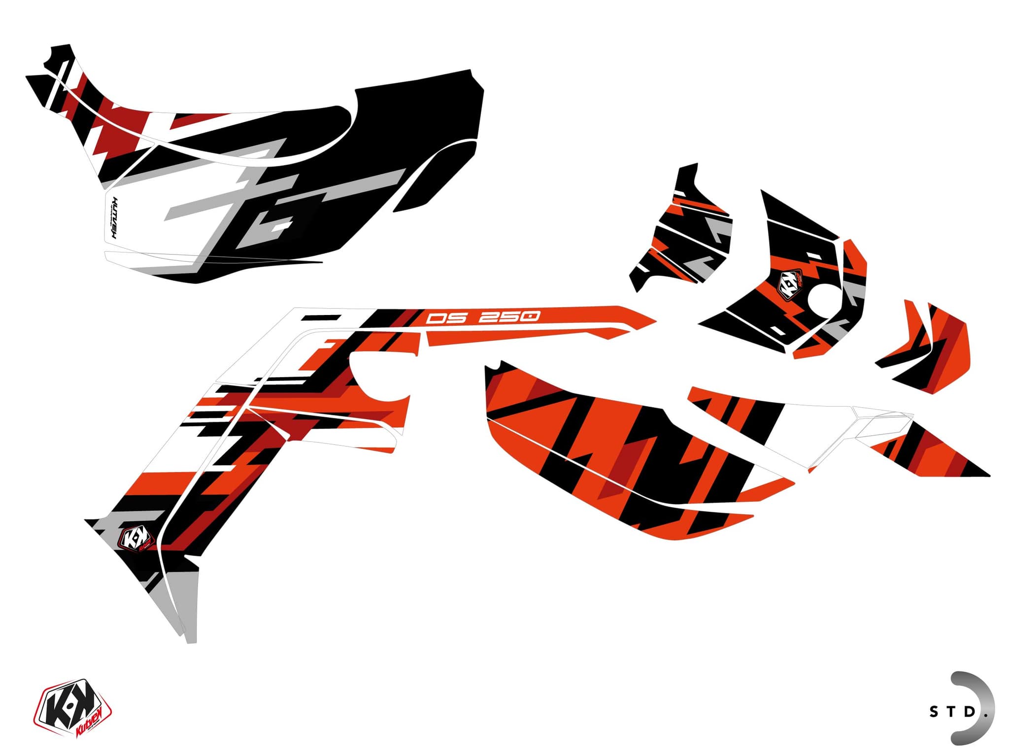 ATV CAN-AM DS 250 LANE Red graphic kit | Can am | Kutvek - View 2