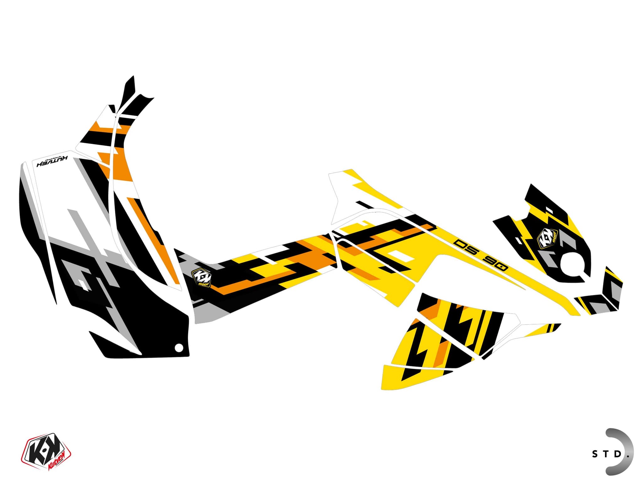 Kit graphique Quad CAN-AM DS 90 LANE Jaune | Can am | Kutvek - View 2