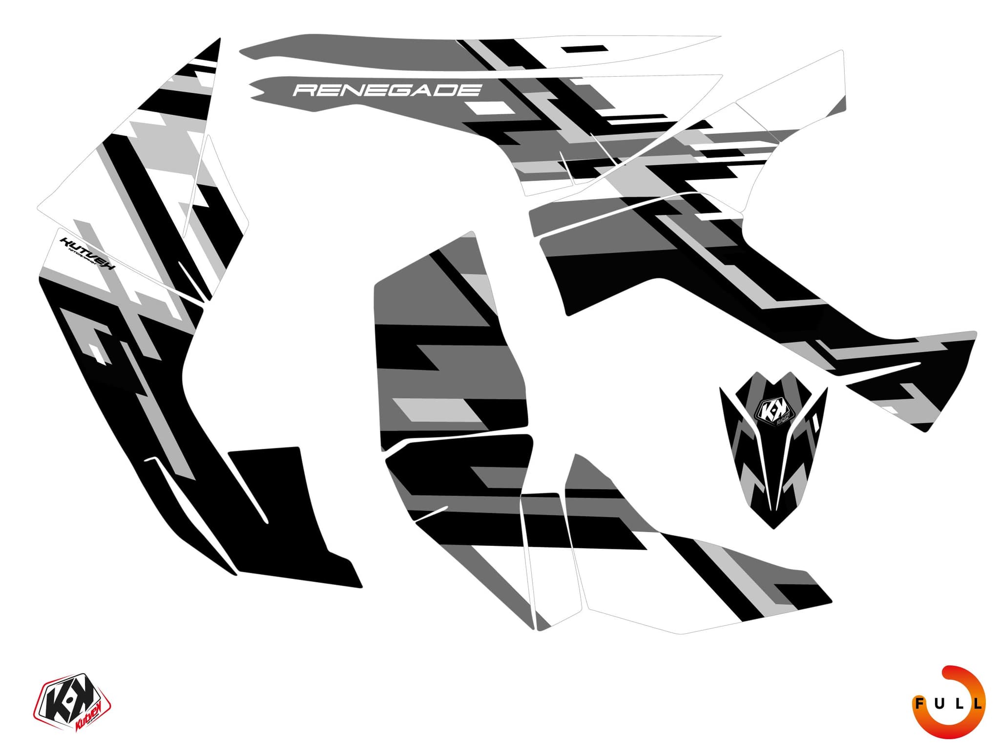 atv can-am renegade lane grey serie graphic kit | Can am | Kutvek - View 3