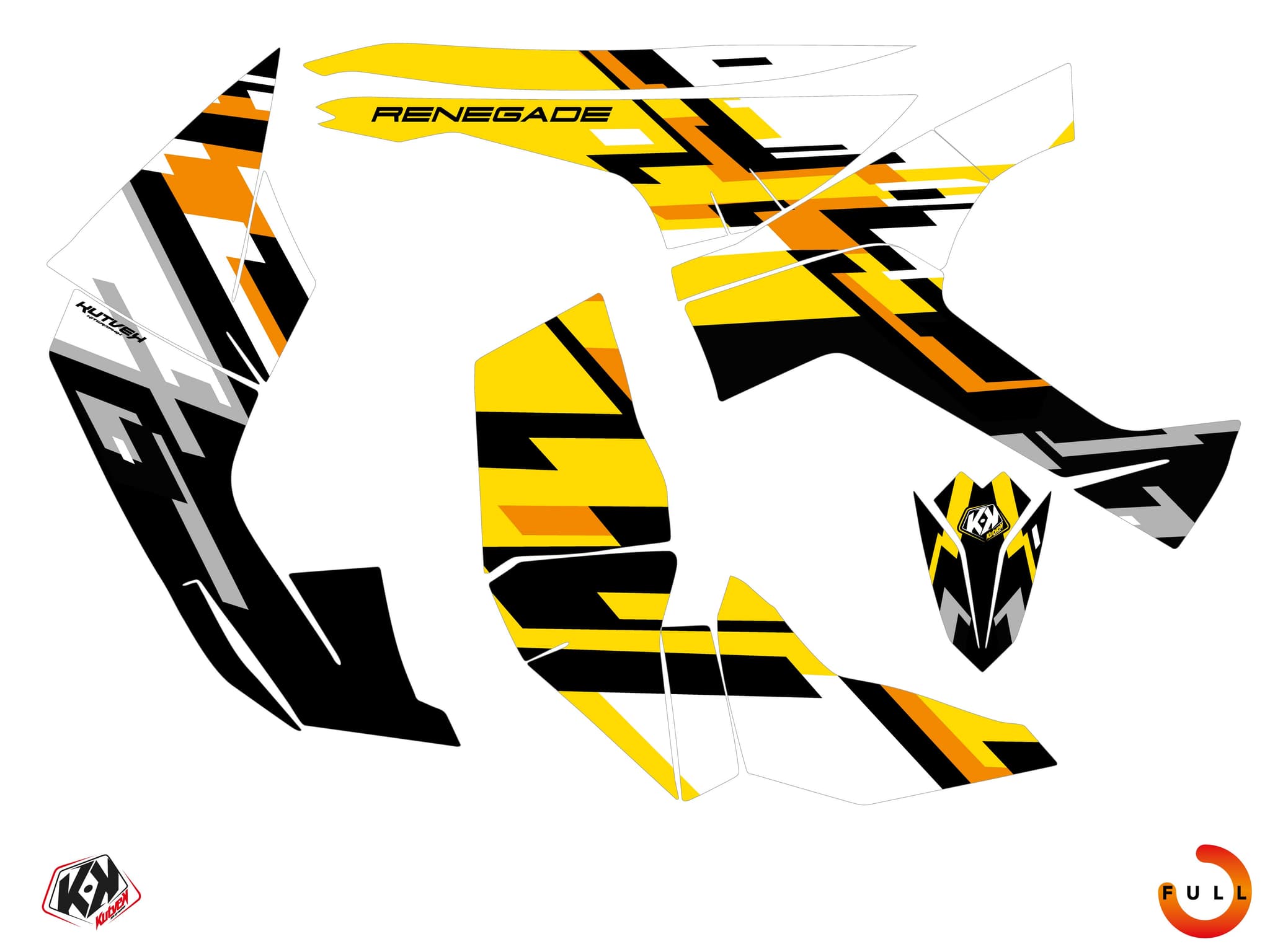 atv can-am renegade lane yellow  graphic kit | Can am | Kutvek - View 3