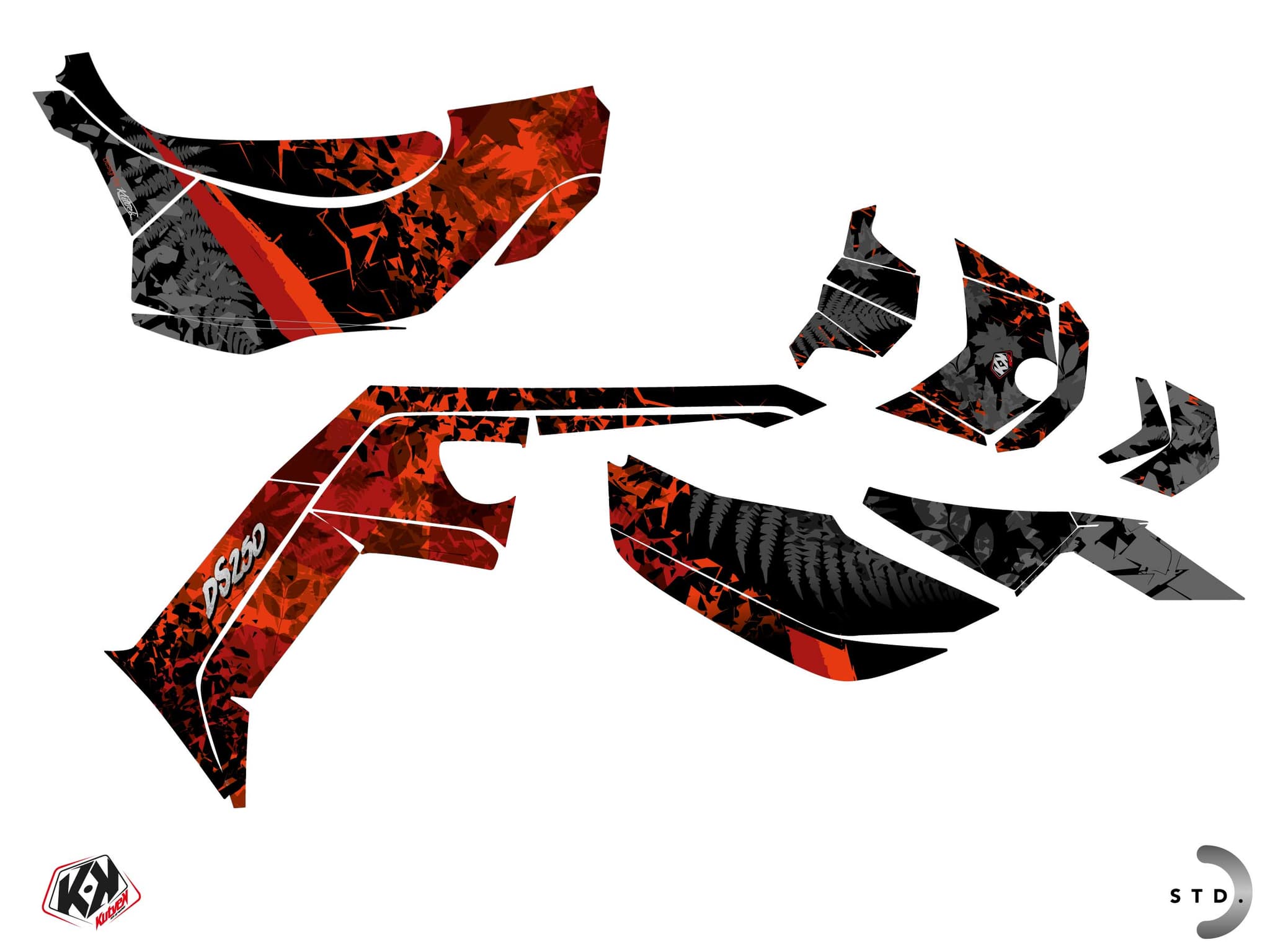 ATV CAN-AM DS 250 LEAF Red graphic kit | Can am | Kutvek - View 2