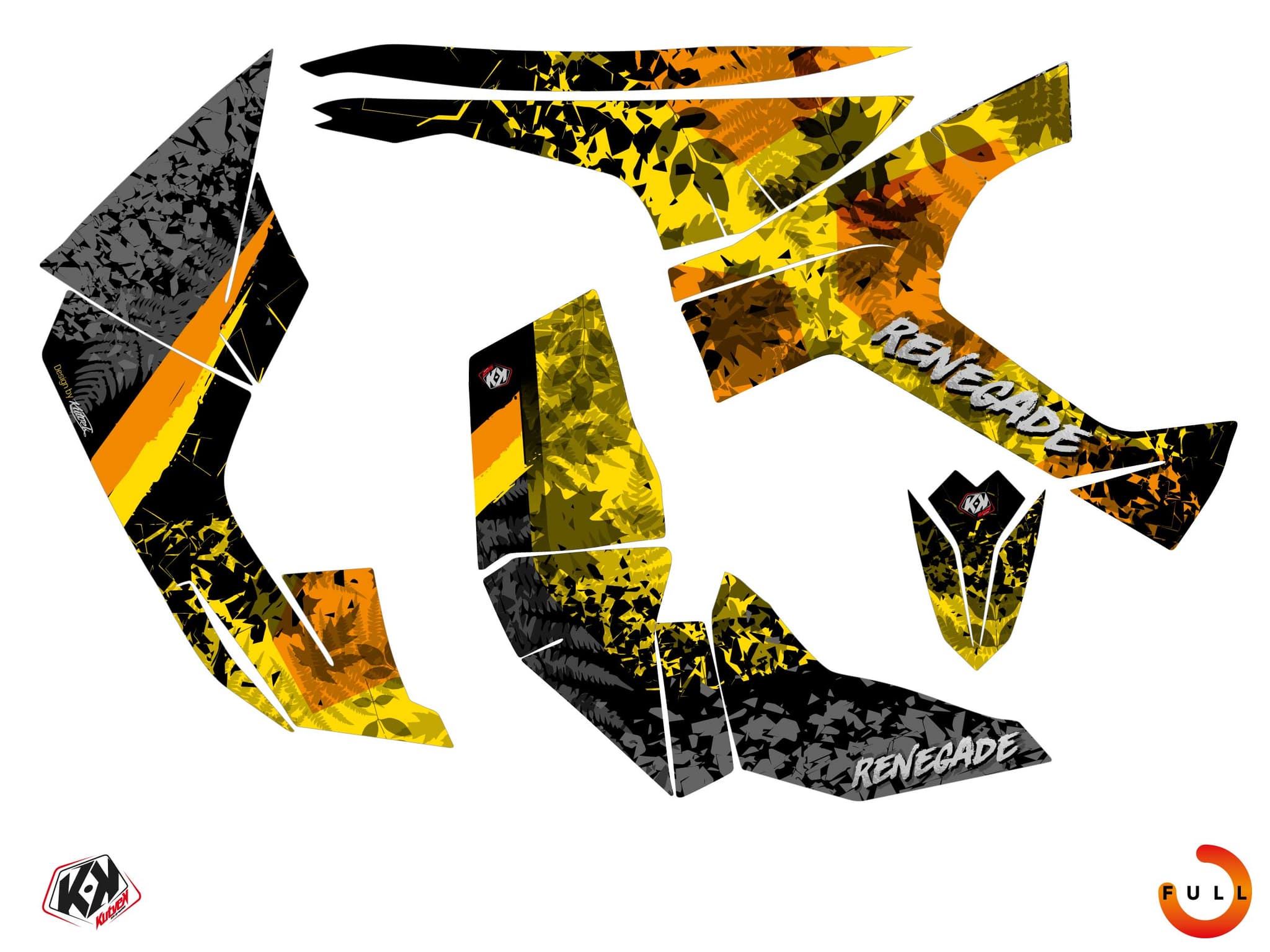 atv can-am renegade leaf yellow  graphic kit | Can am | Kutvek - View 3