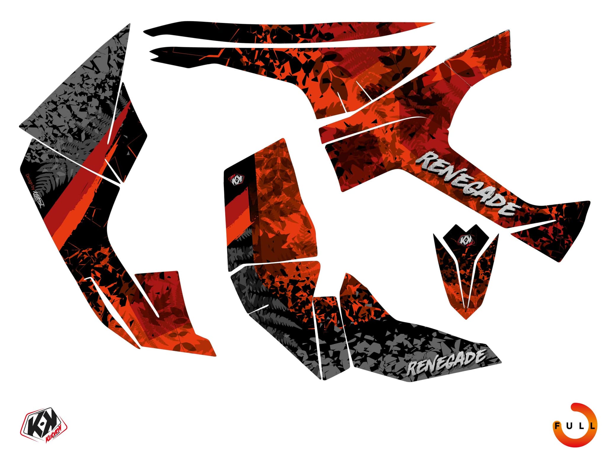 atv can-am renegade leaf red  graphic kit | Can am | Kutvek - View 3