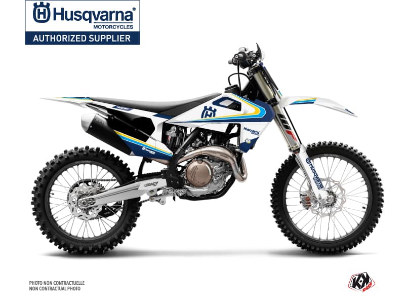 kit graphique motocross husqvarna tc 125 legacy bleu-jaune  