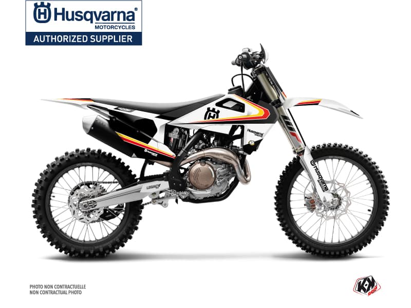 kit graphique motocross husqvarna tc 125 legacy noir-jaune  