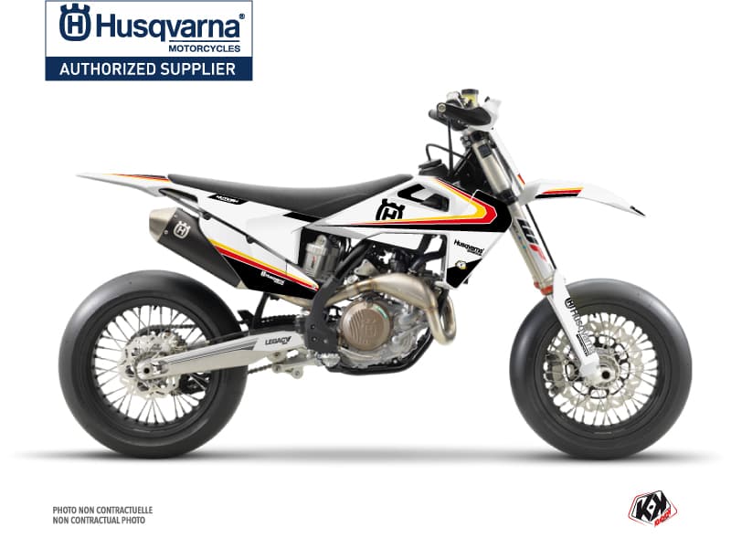 kit graphique motocross husqvarna fs 450 legacy noir-jaune  