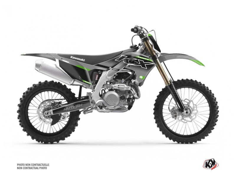 kit graphique motocross kawasaki kx 450 f live gris  