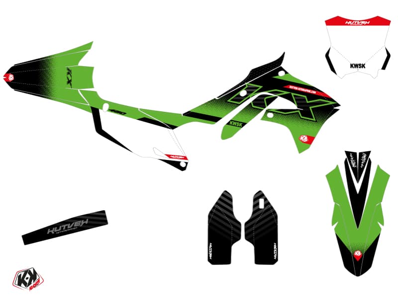 kit graphique motocross kawasaki kx 450 f live vert | Kawasaki | Kutvek - View 2