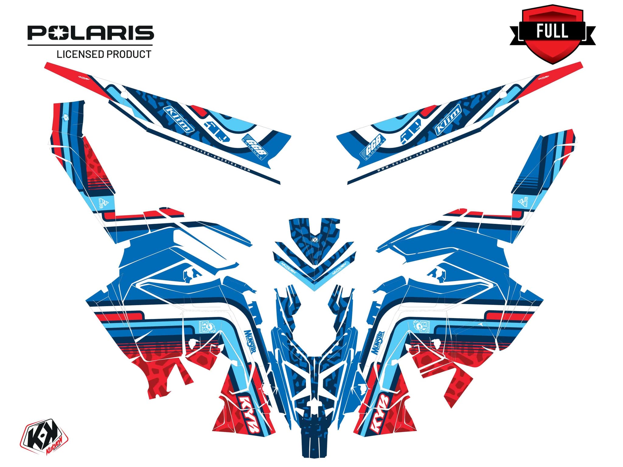 Kit decorativo Motoslitta POLARIS VOYAGEUR 600 MANA Blu | Polaris | Kutvek - View 3