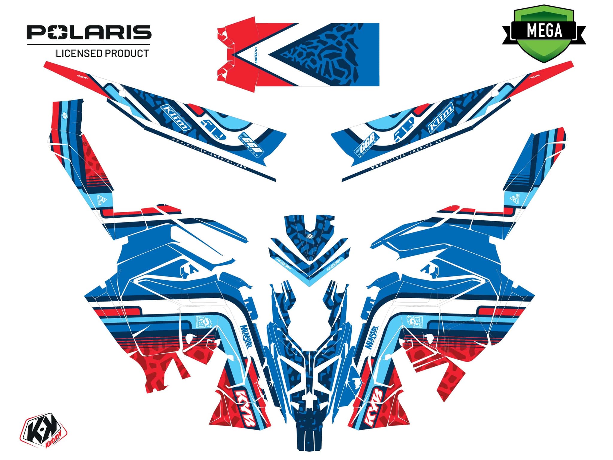 Kit decorativo Motoslitta POLARIS VOYAGEUR 600 MANA Blu | Polaris | Kutvek - View 4