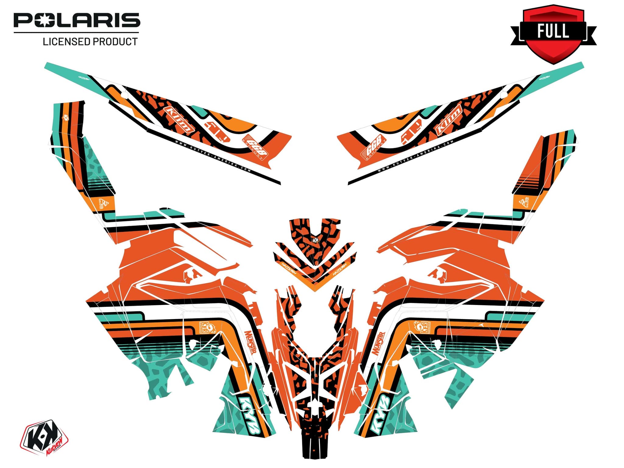 Kit graphique Motoneige POLARIS RUSH MANA Orange | Polaris | Kutvek - View 4