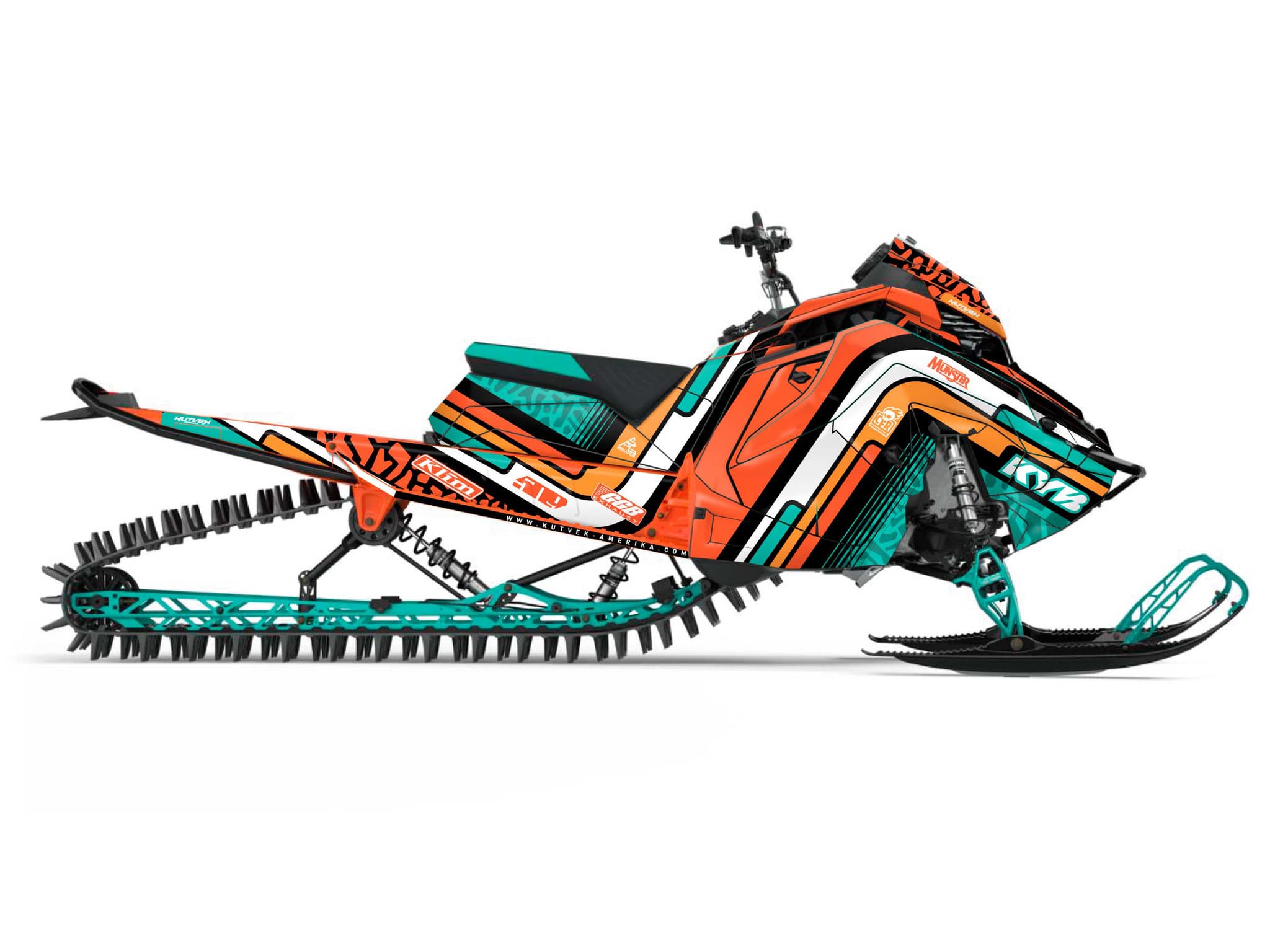 Kit graphique Motoneige POLARIS 600R Race Sled MANA Orange