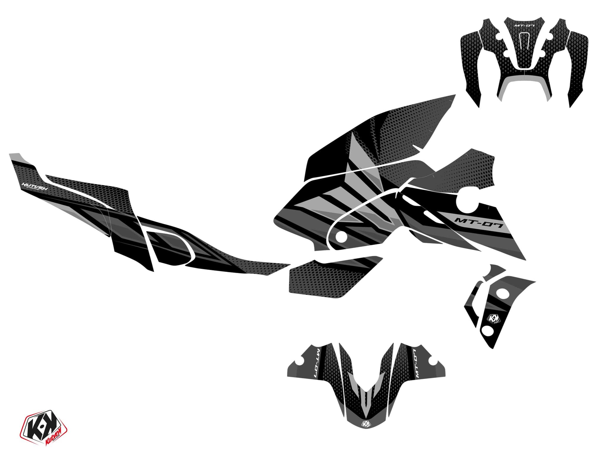 kit graphique moto yamaha mt 03 mantis noir | MT 03 / FZ 03 | Kutvek - View 2