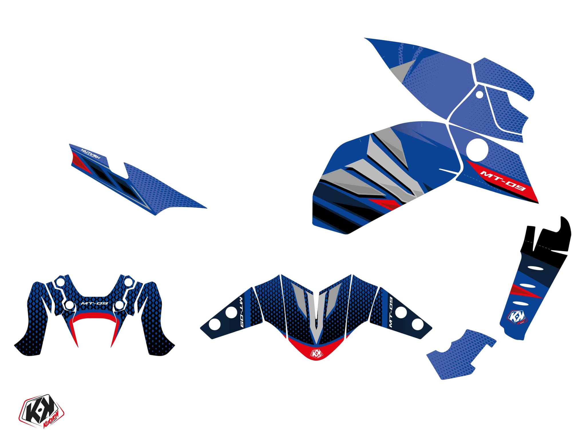 Kit graphique Moto Mantis Yamaha MT 09 Bleu | MT | Kutvek - View 2