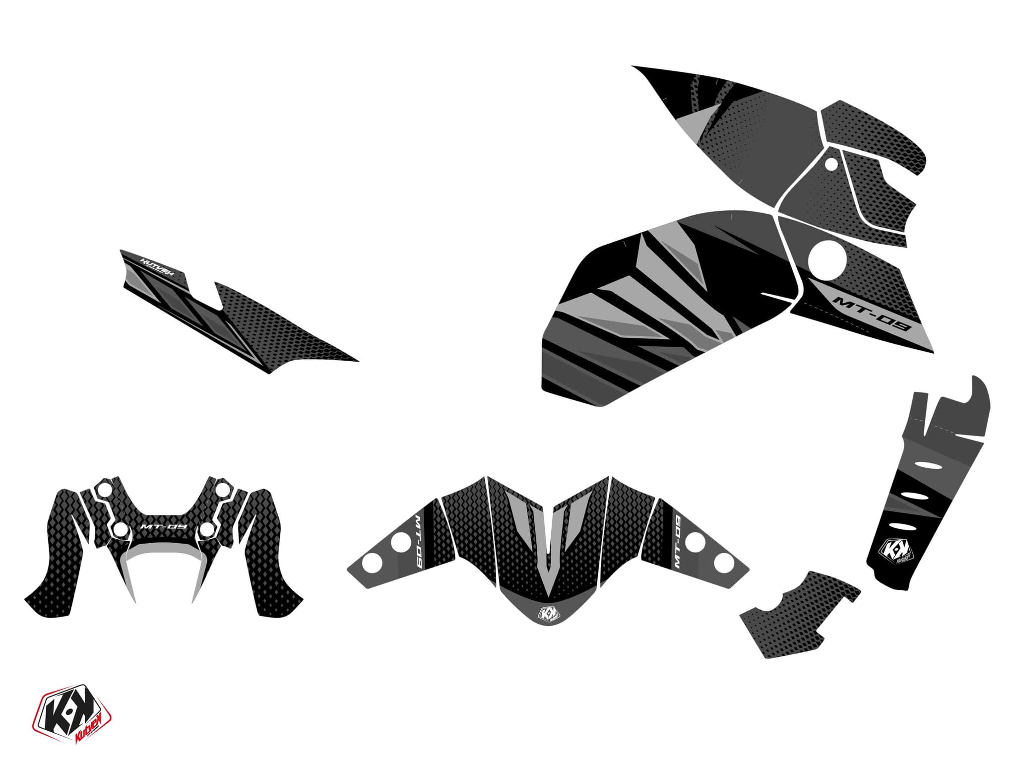 Kit graphique Moto Mantis Yamaha MT 09 Noir | MT | Kutvek - View 2