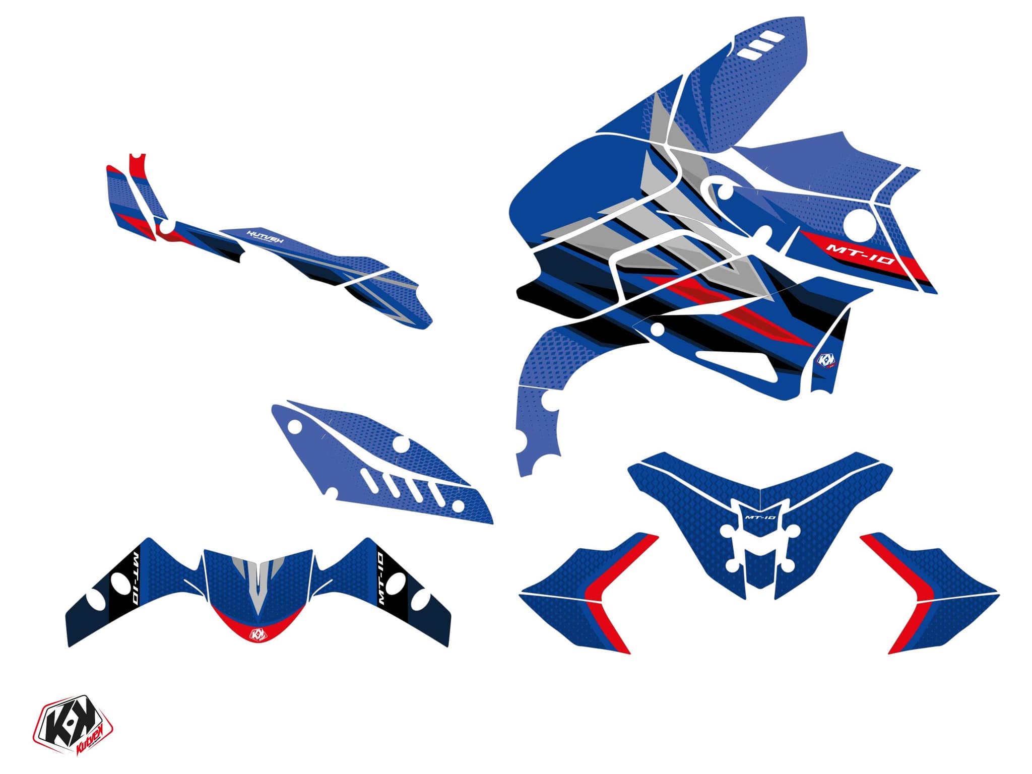 Kit graphique Moto Mantis Yamaha MT 10 Bleu | MT | Kutvek - View 2