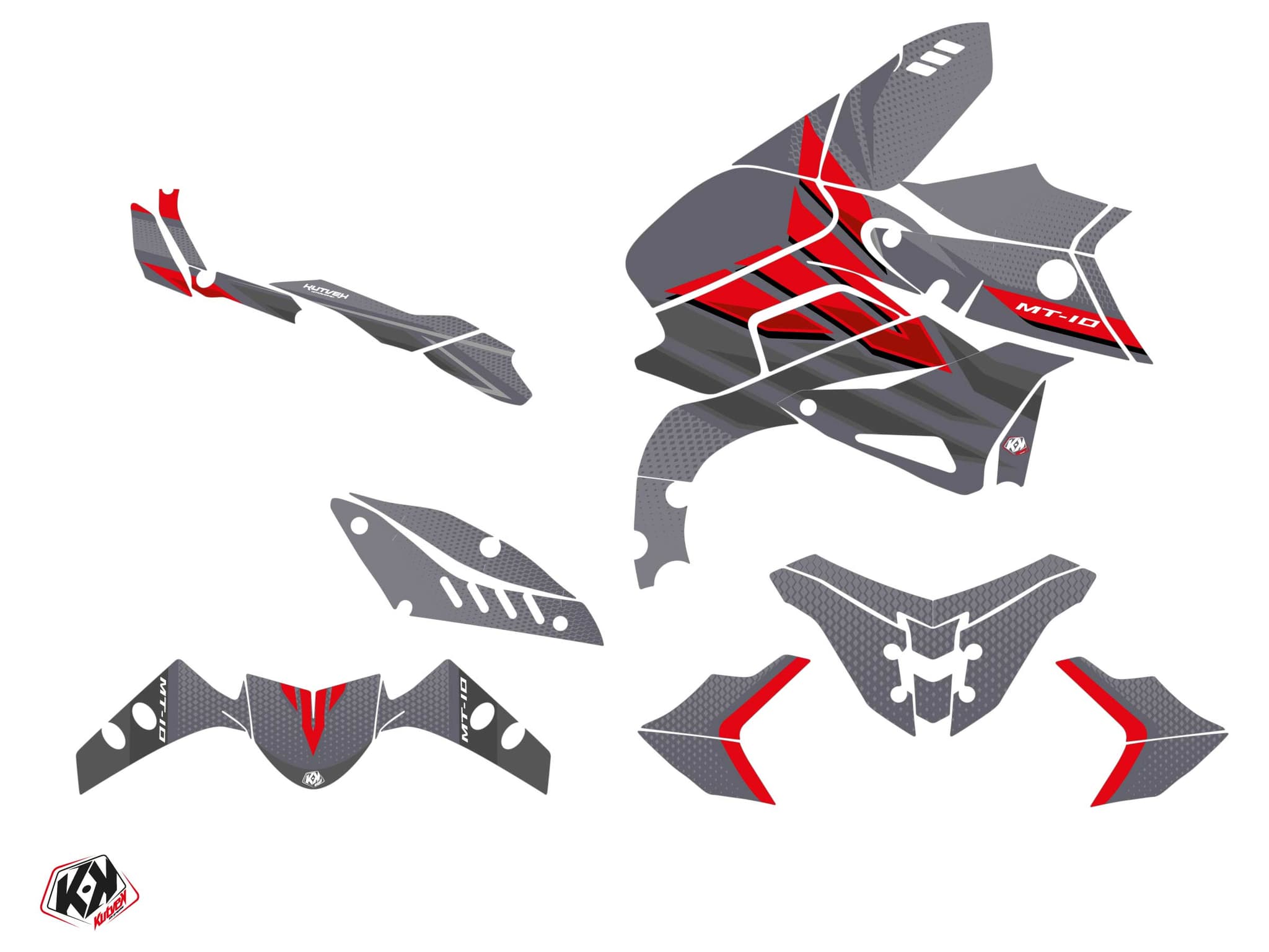 Kit graphique Moto Mantis Yamaha MT 10 Rouge | MT | Kutvek - View 2