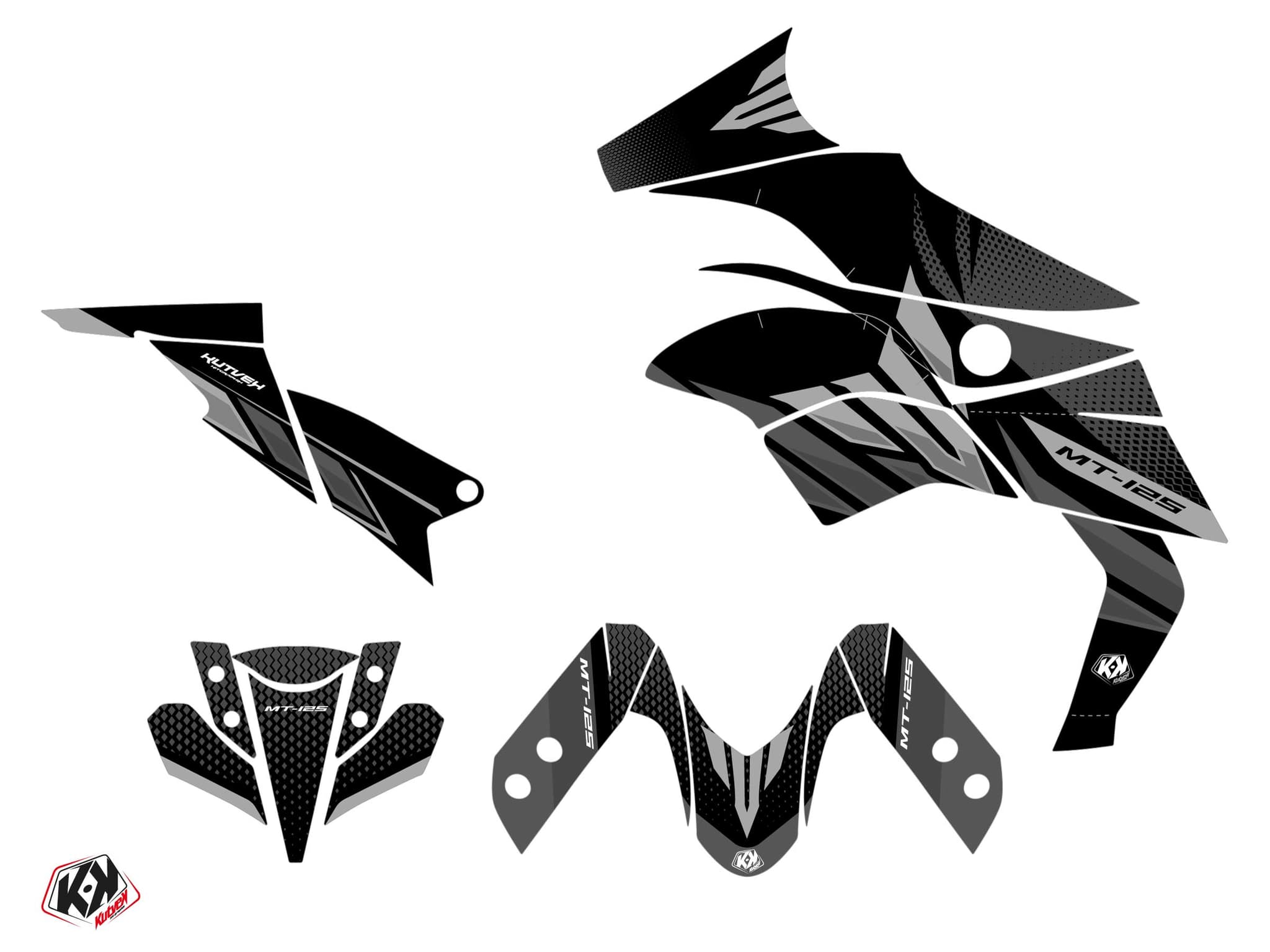 Kit graphique Moto Mantis Yamaha MT 125 Noir | MT 125 / FZ 125 | Kutvek - View 2