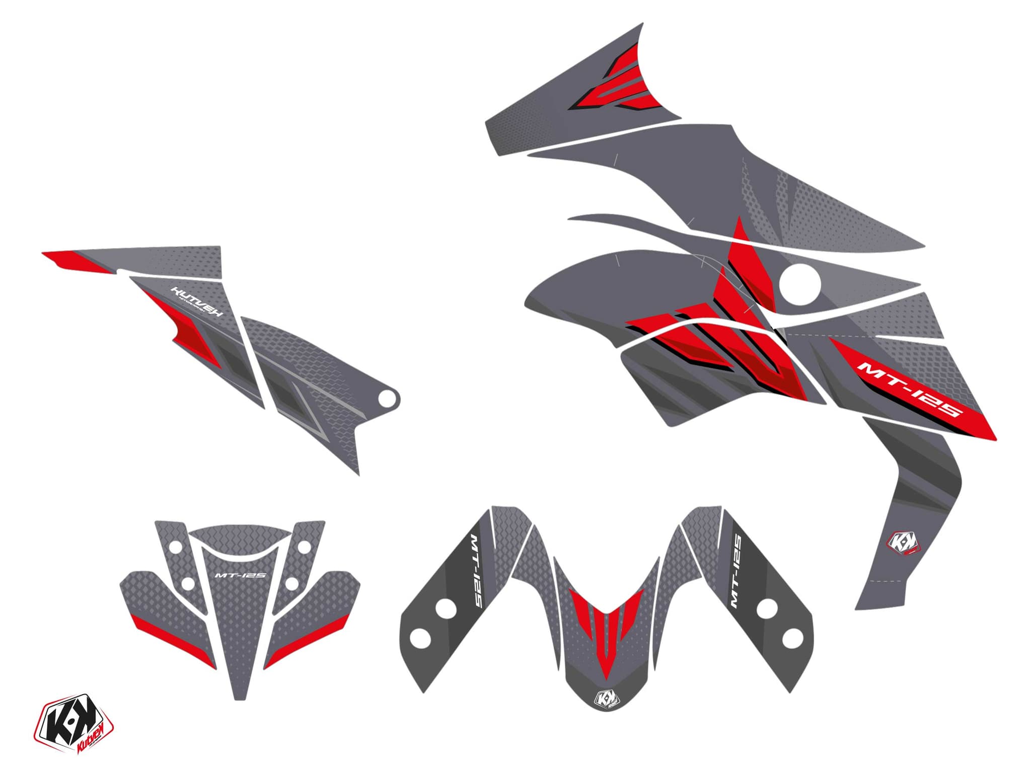 Kit graphique Moto Mantis Yamaha MT 125 Rouge | MT 125 / FZ 125 | Kutvek - View 2