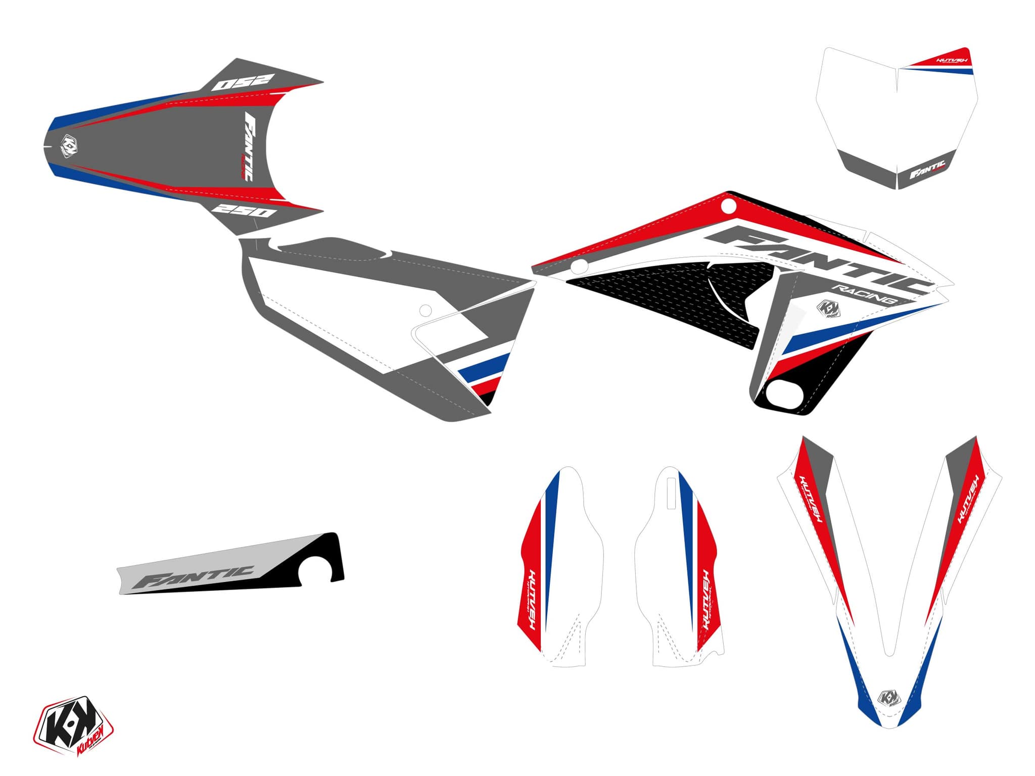 Kit graphique Motocross FANTIC XX 250 MANTOVA Bleu | Fantic | Kutvek - View 2