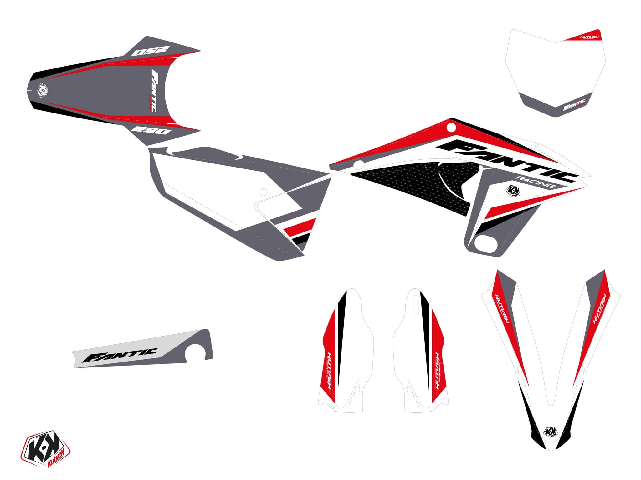 Kit decorativo Moto-cross FANTIC XX 250 MANTOVA Nero | Fantic | Kutvek - View 2