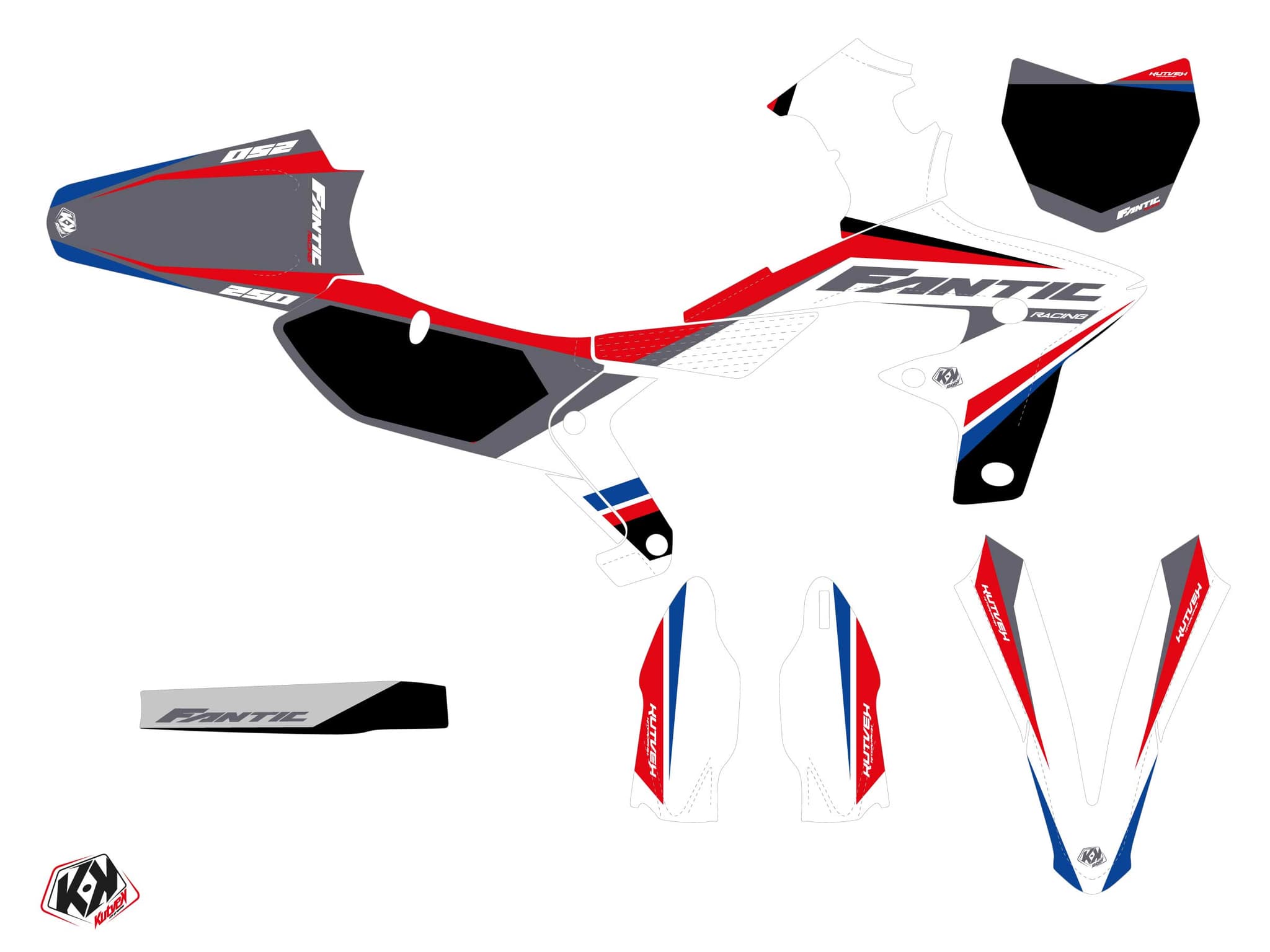 Fantic XX 250 F Mantova Blue Dirt Bike Graphic Kit | Fantic | Kutvek - View 2