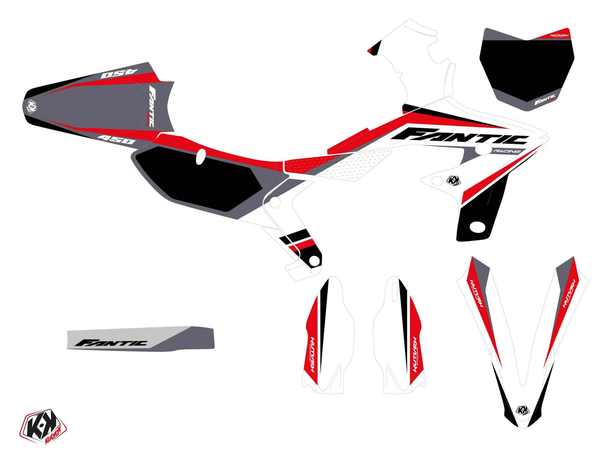 Fantic XX 250 F Mantova Black Dirt Bike Graphic Kit | Fantic | Kutvek - View 2