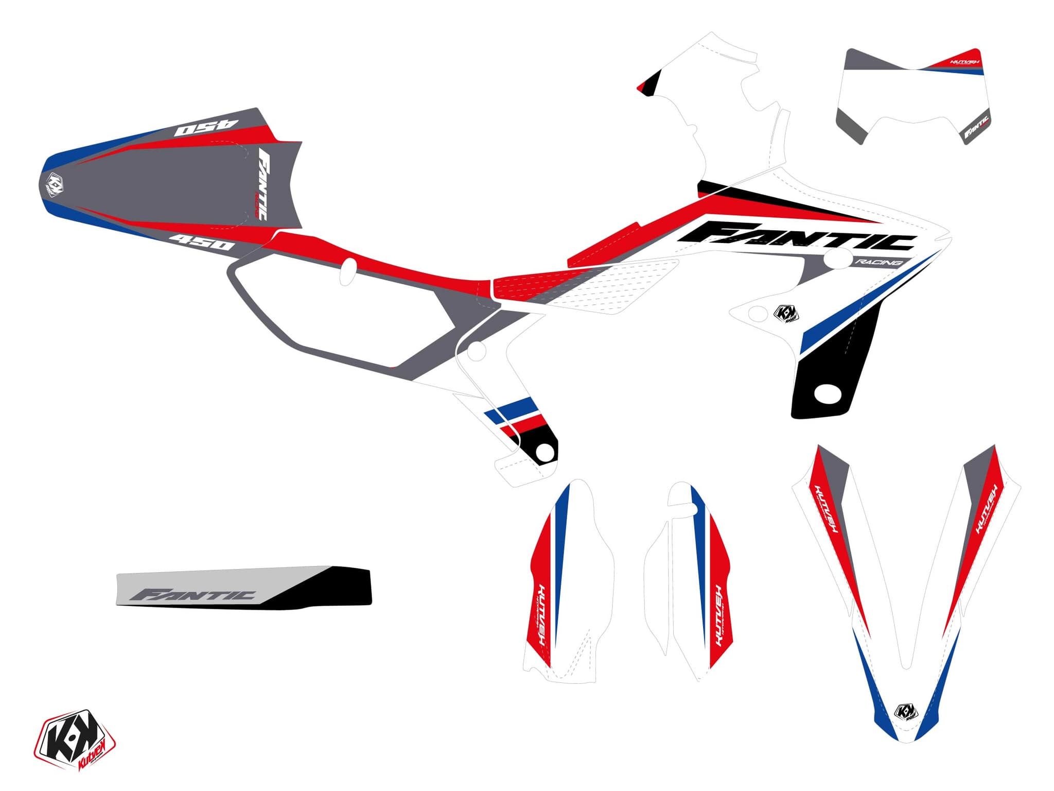 kit graphique motocross fantic xef 450 mantova bleu | Fantic | Kutvek - View 2