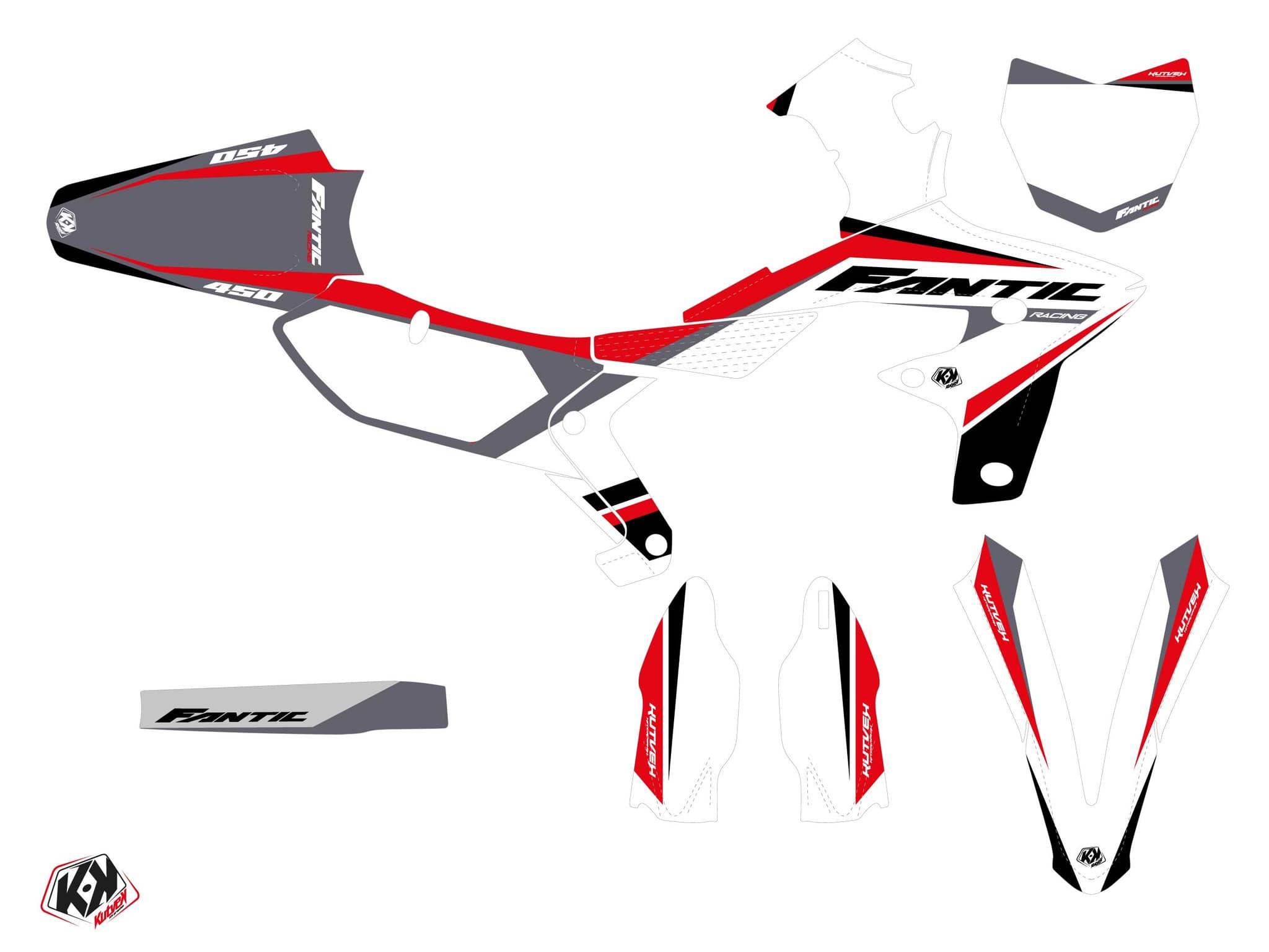 kit graphique motocross fantic xx 450 f mantova noir | Fantic | Kutvek - View 2