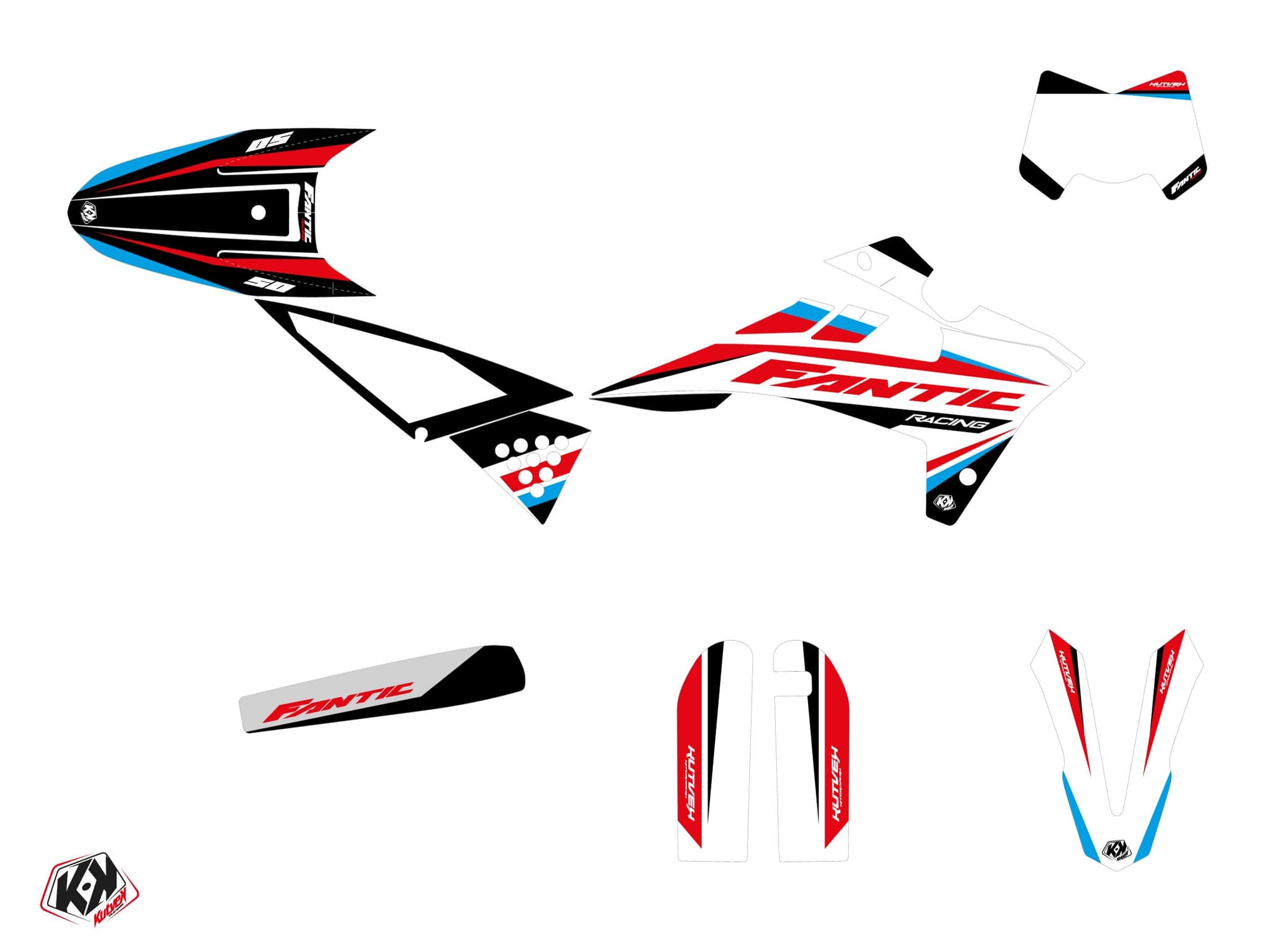 kit graphique 50cc mantova fantic xm 50 bleu | Fantic | Kutvek - View 3