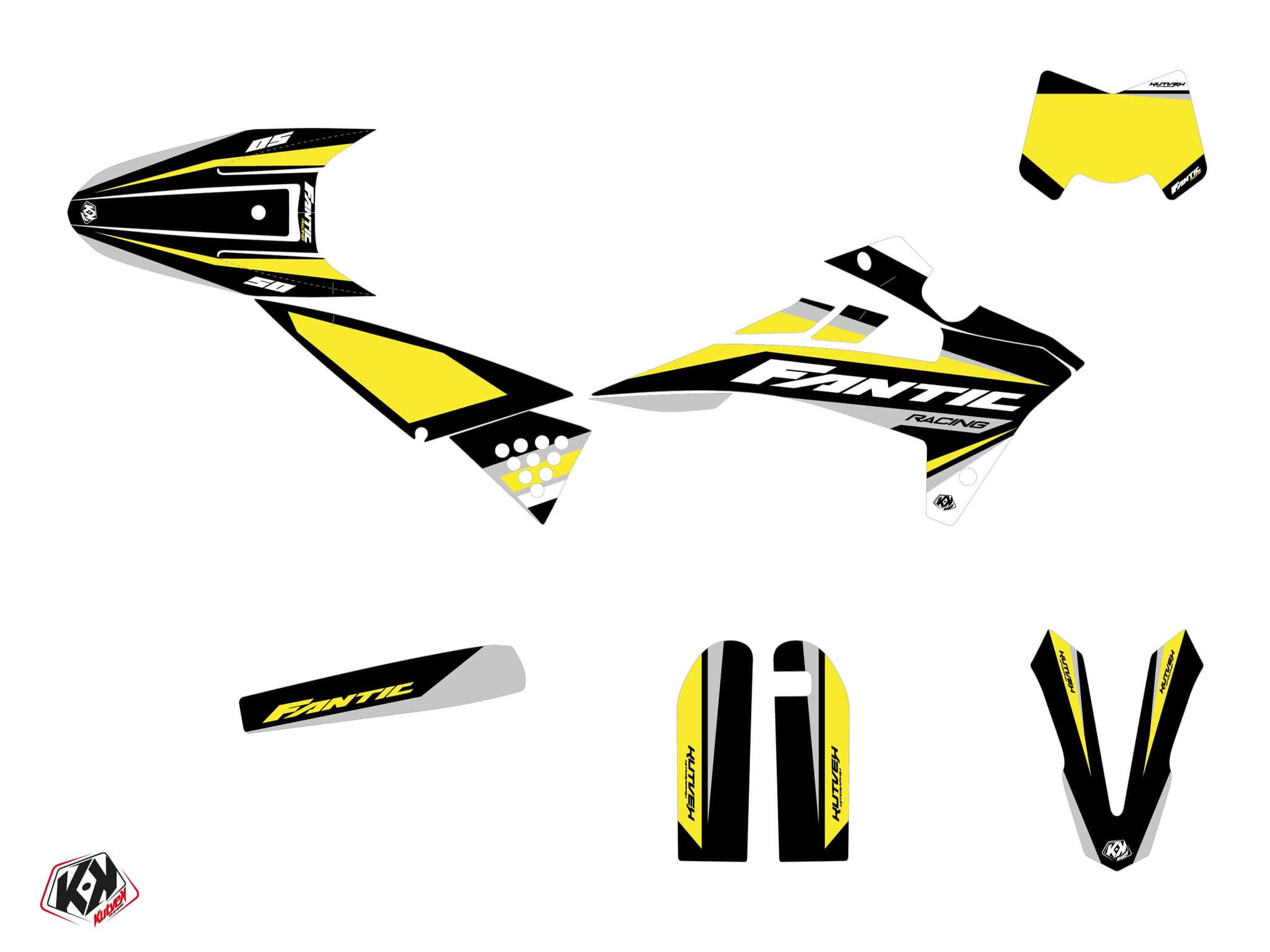 kit graphique 50cc mantova fantic xm 50 jaune neon | Fantic | Kutvek - View 2