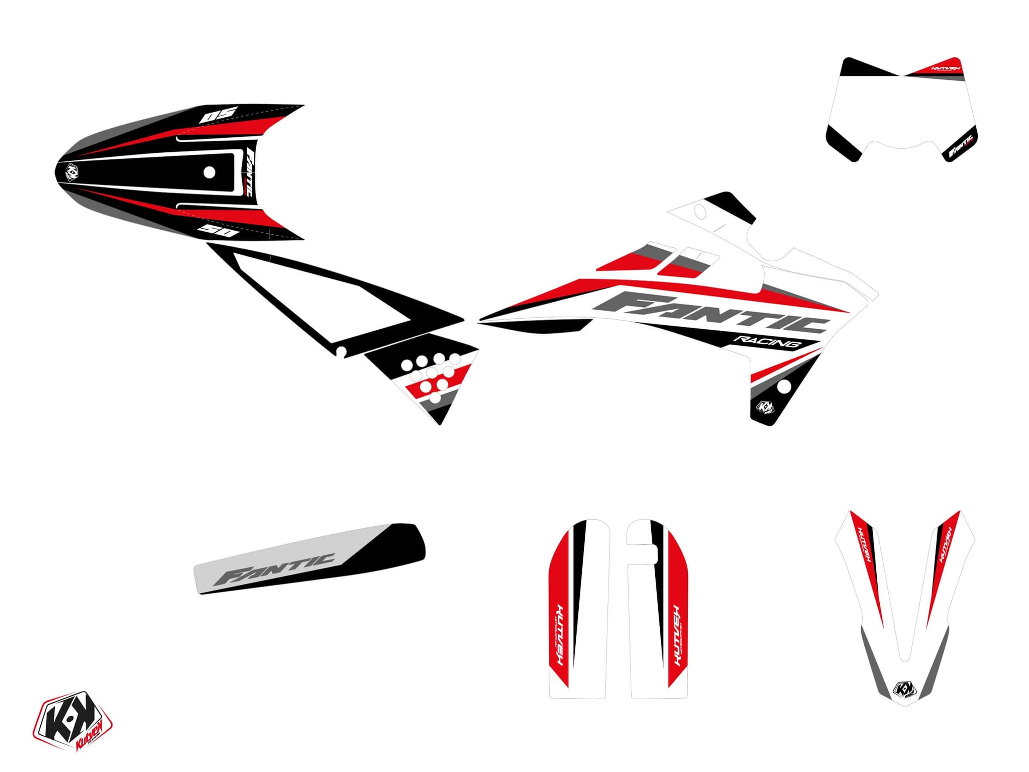 kit graphique 50cc mantova fantic xm 50 rouge | Fantic | Kutvek - View 2