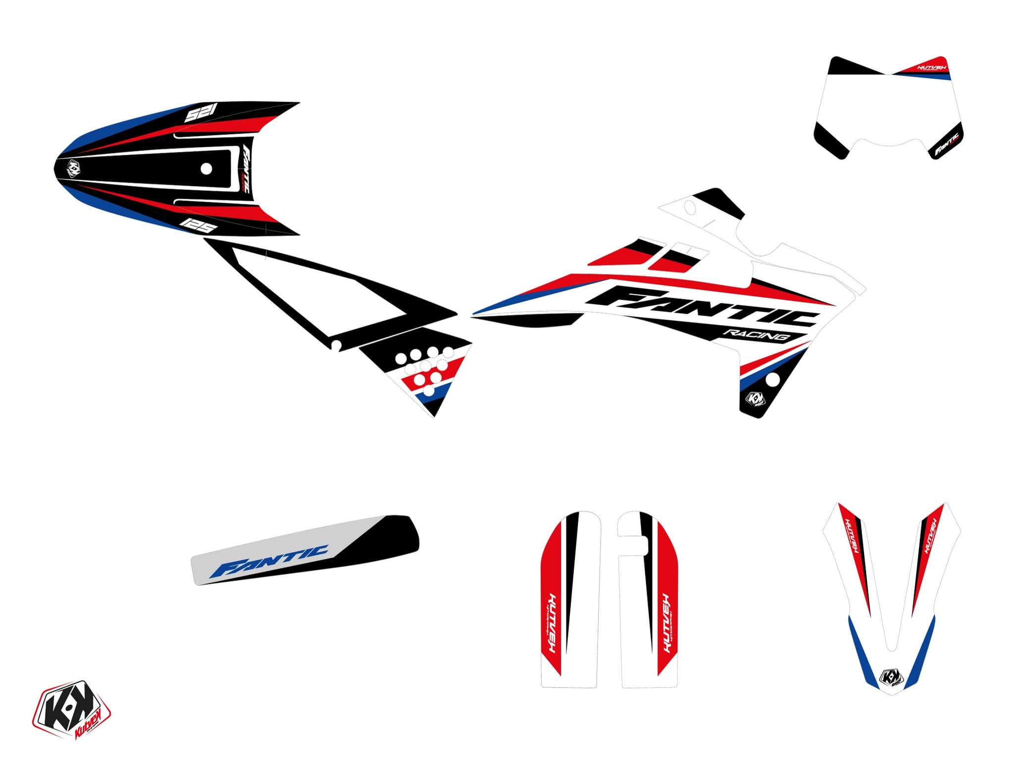 kit graphique motocross fantic xmf 125 mantova bleu | Fantic | Kutvek - View 2