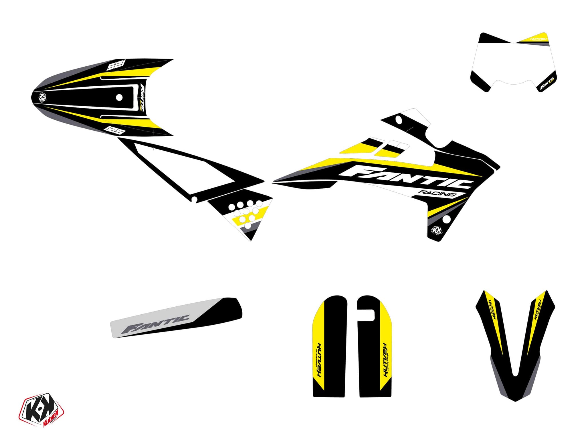 kit decorativo mantova giallo moto-cross fantic xmf 125 | Fantic | Kutvek - View 2