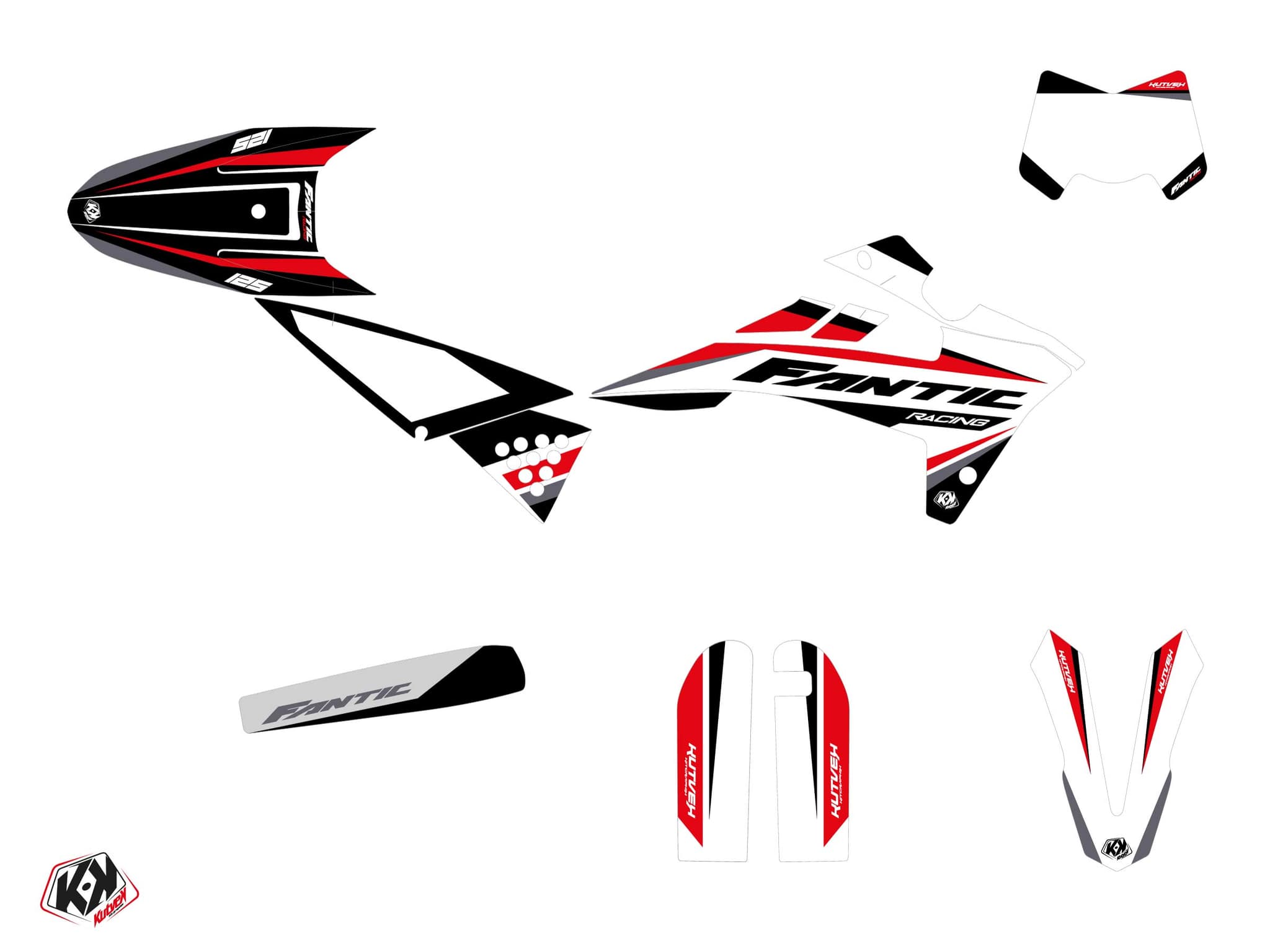 Kit graphique Motocross FANTIC XMF 125 MANTOVA Rouge | Fantic | Kutvek - View 2