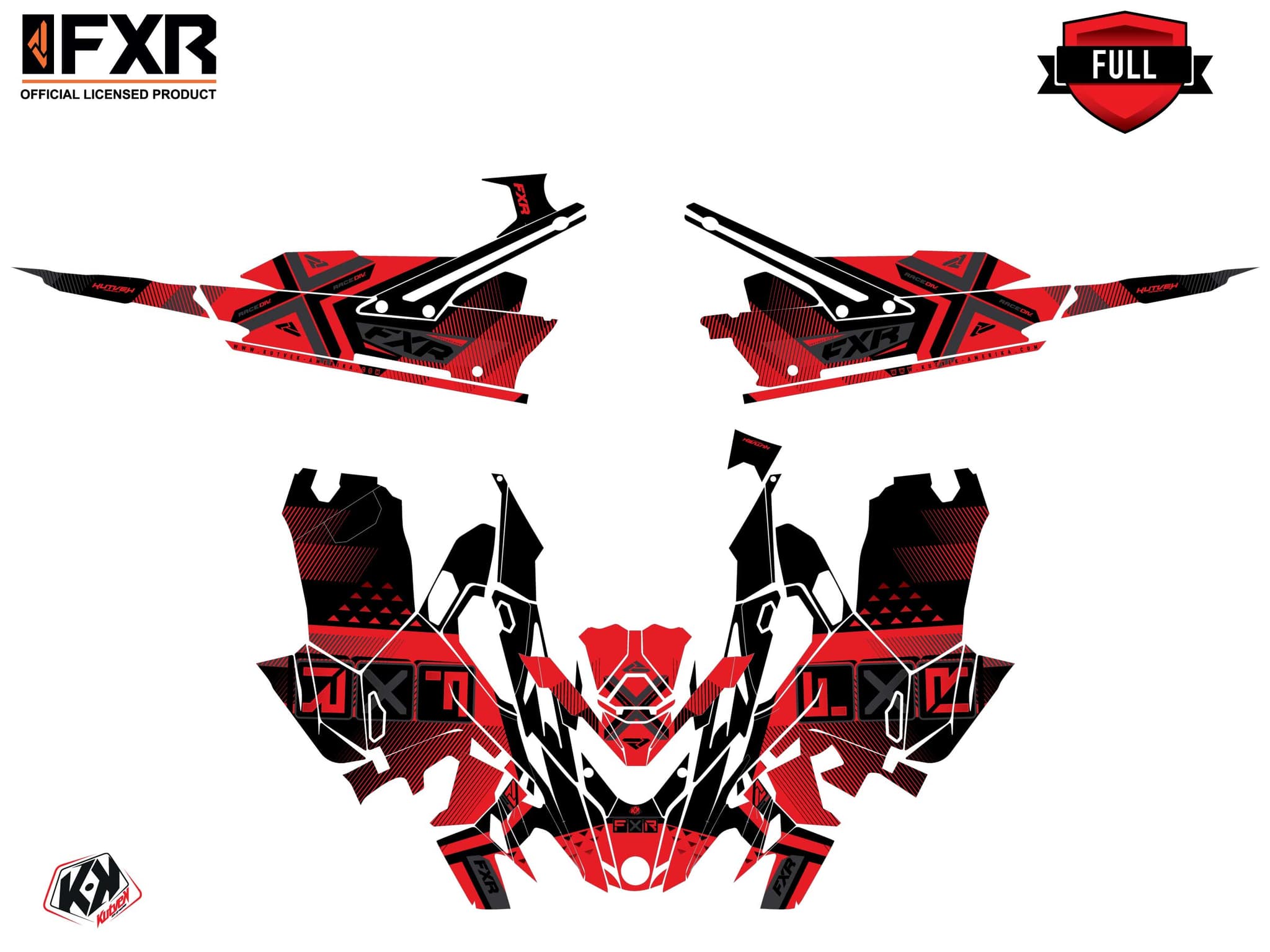 Graphic Kit Snowmobile Lynx Boondocker DS FXR Marginal Red | Lynx | Kutvek - View 3