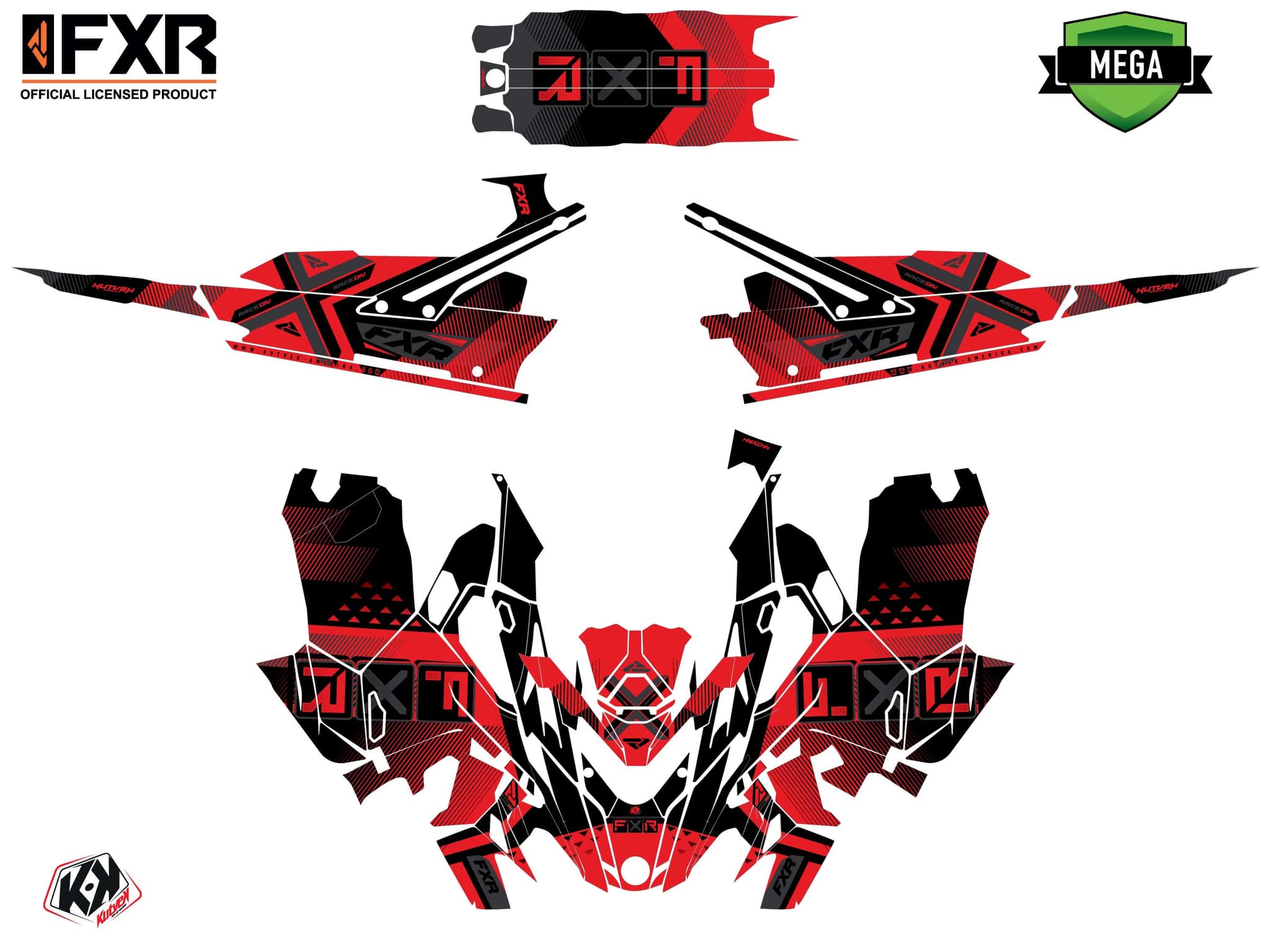 Graphic Kit Snowmobile Lynx Boondocker DS FXR Marginal Red | Lynx | Kutvek - View 2