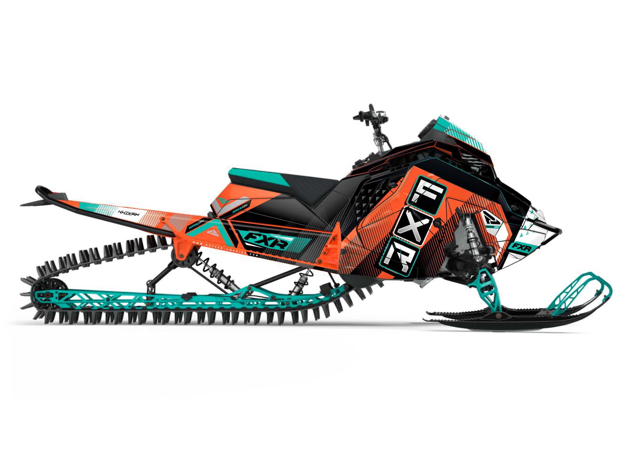 Kit graphique Motoneige POLARIS 600R Race Sled FXR MARGINAL Orange