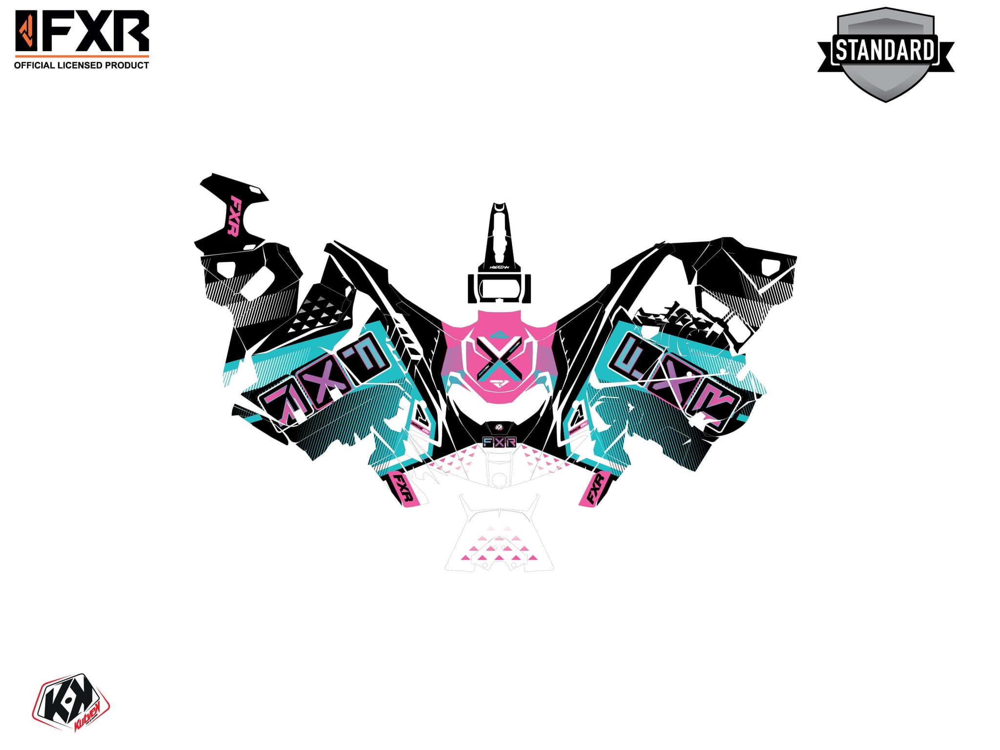 Kit graphique Motoneige SKIDOO BACKCOUNTRY 600R E-TEC FXR MARGINAL Turquoise | Skidoo | Kutvek - View 2