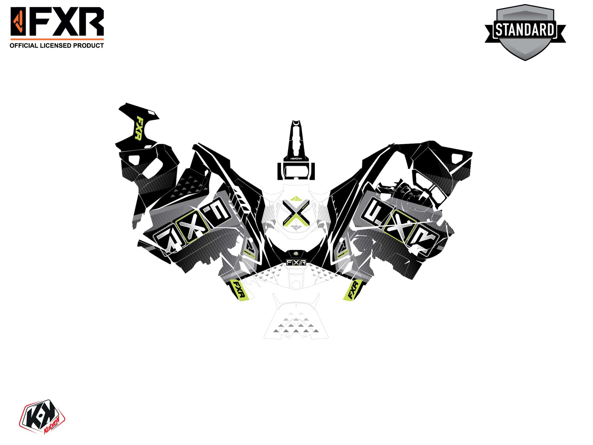 Kit graphique Motoneige SKIDOO TUNDRA XTREME 600 HO E-TEC FXR MARGINAL Vert | Skidoo | Kutvek - View 2