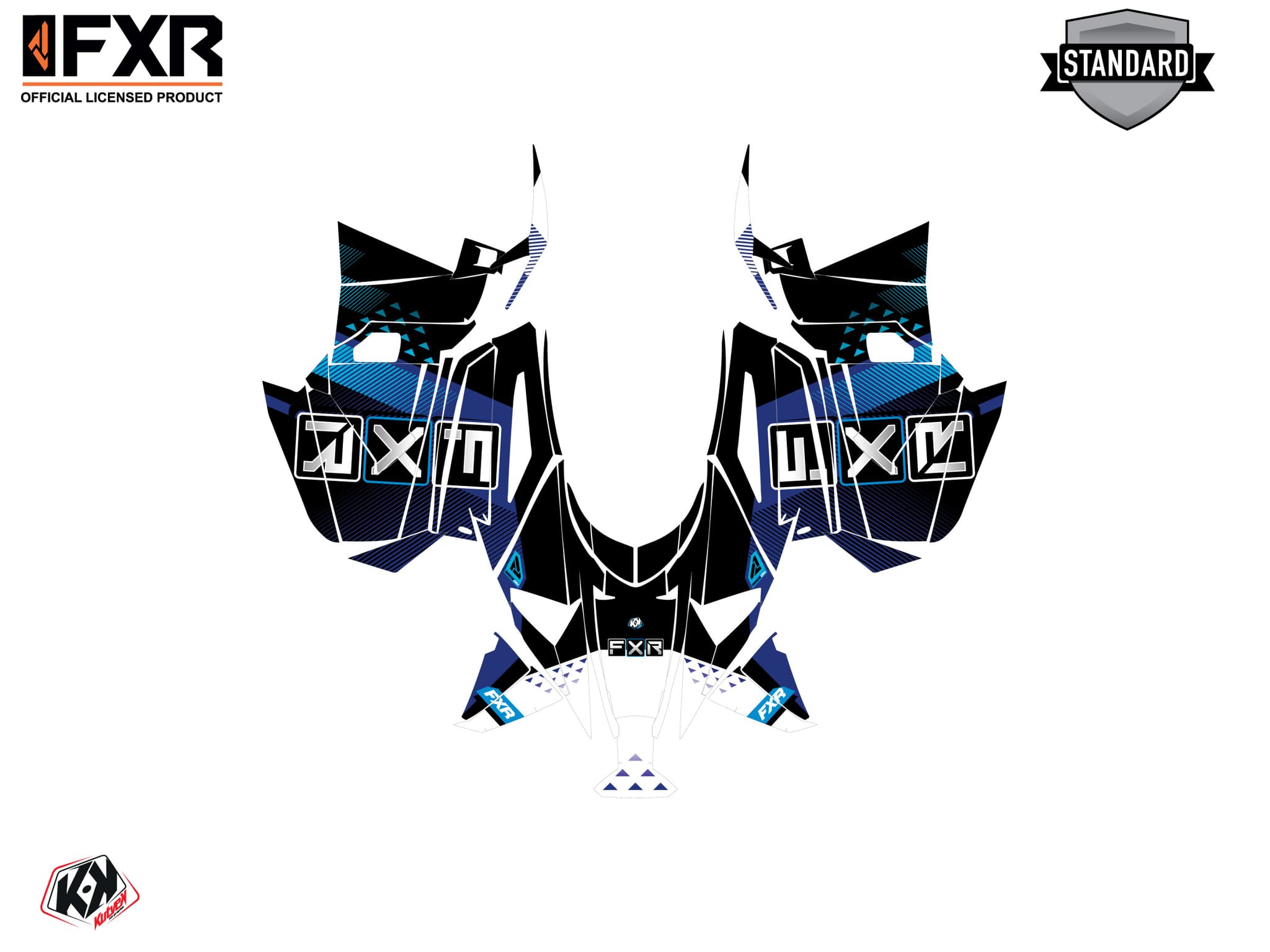 Kit graphique Motoneige YAMAHA APEX FXR MARGINAL Bleu | Yamaha | Kutvek - View 2