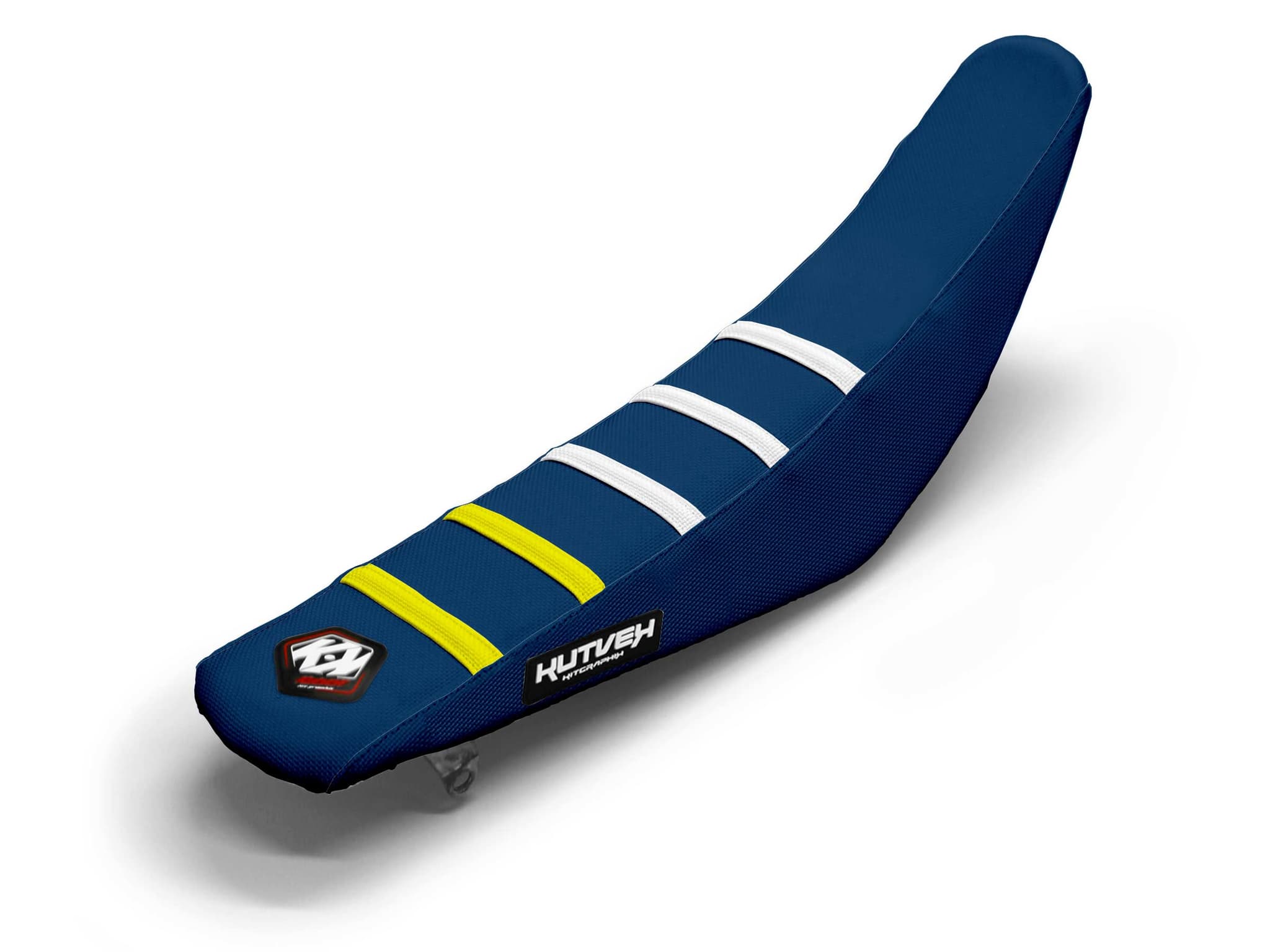 Seat Cover Dirt Bike GASGAS Navy/Navy/White/Yellow 5 Ribs